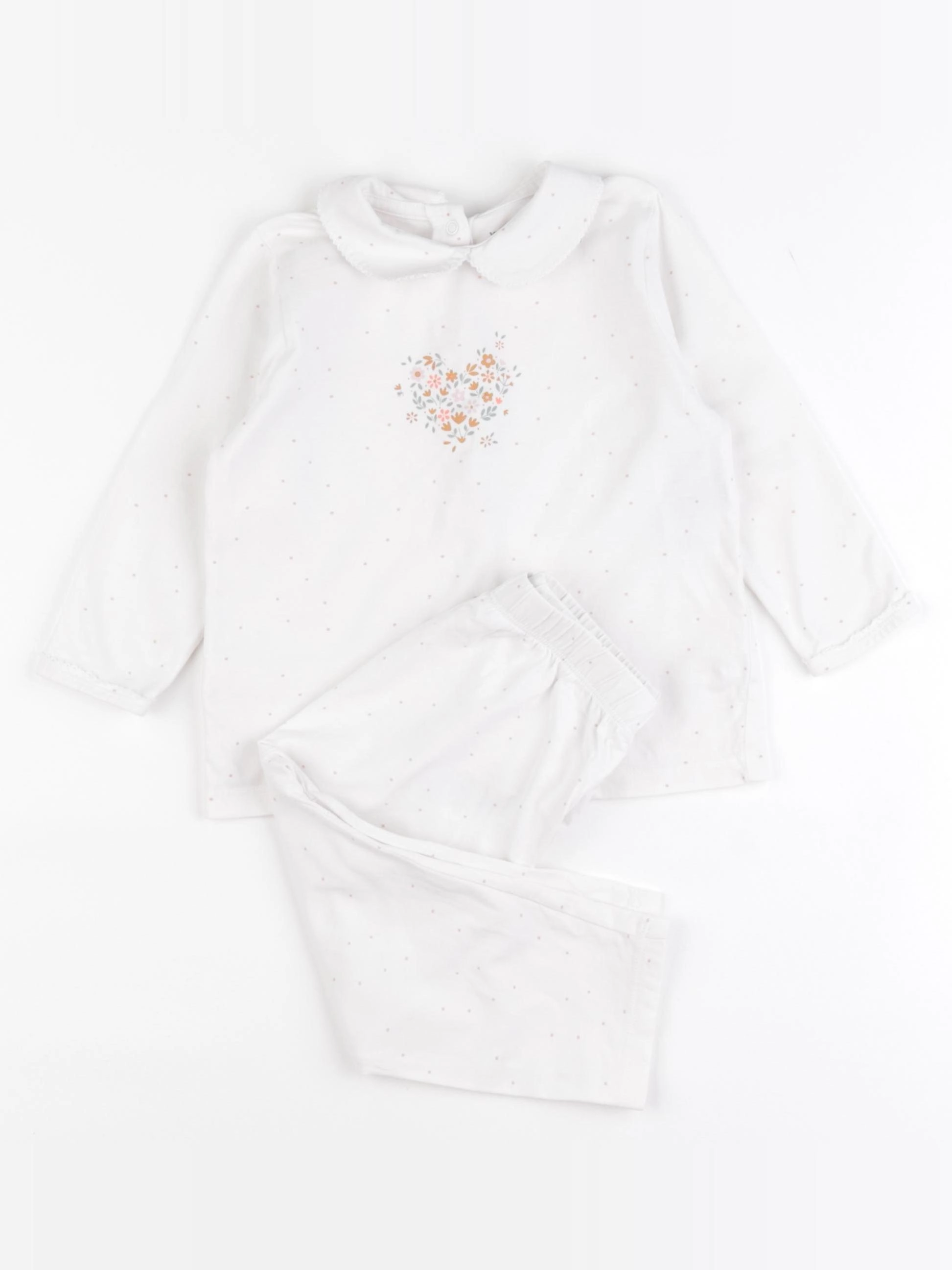 Vertbaudet - pyjama coton blanc - 24 mois