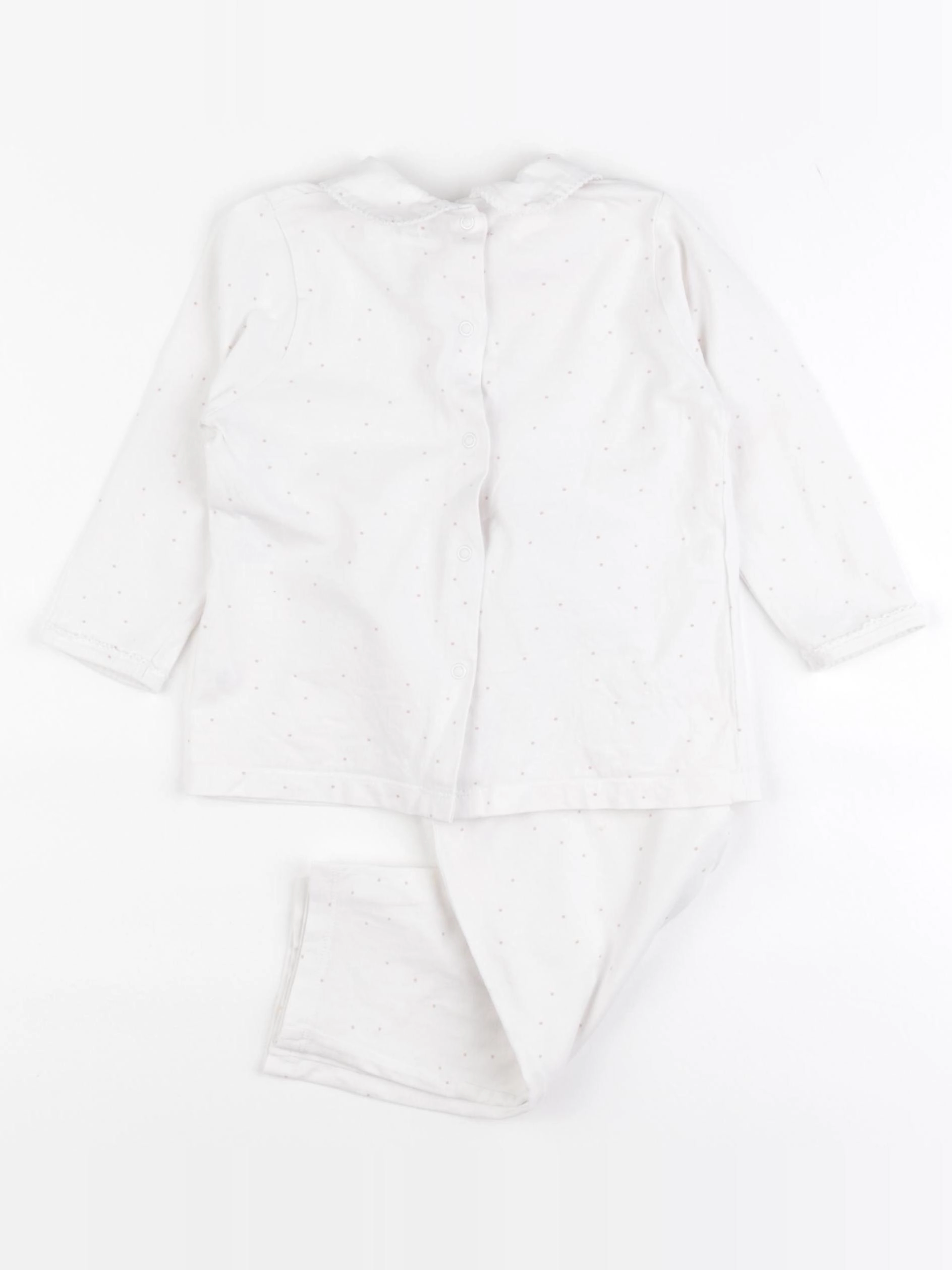 Vertbaudet - pyjama coton blanc - 24 mois