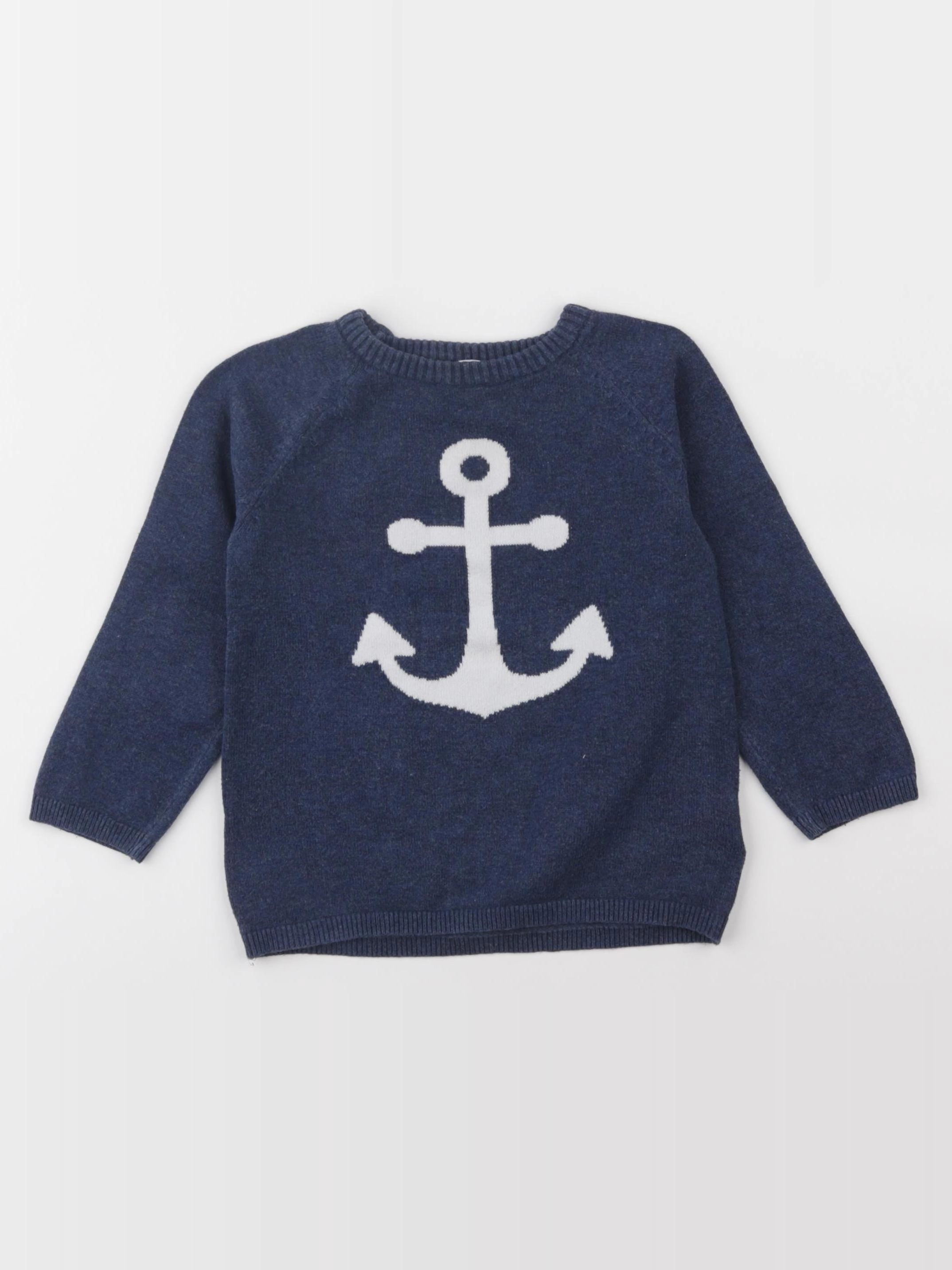 H&M - pull bleu - 12/18 mois