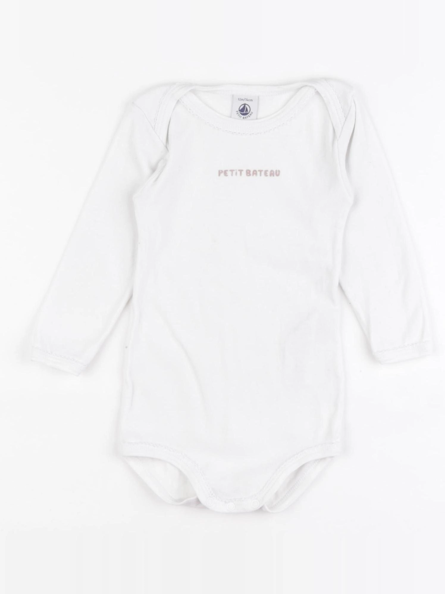 Petit Bateau - body blanc - 12 mois