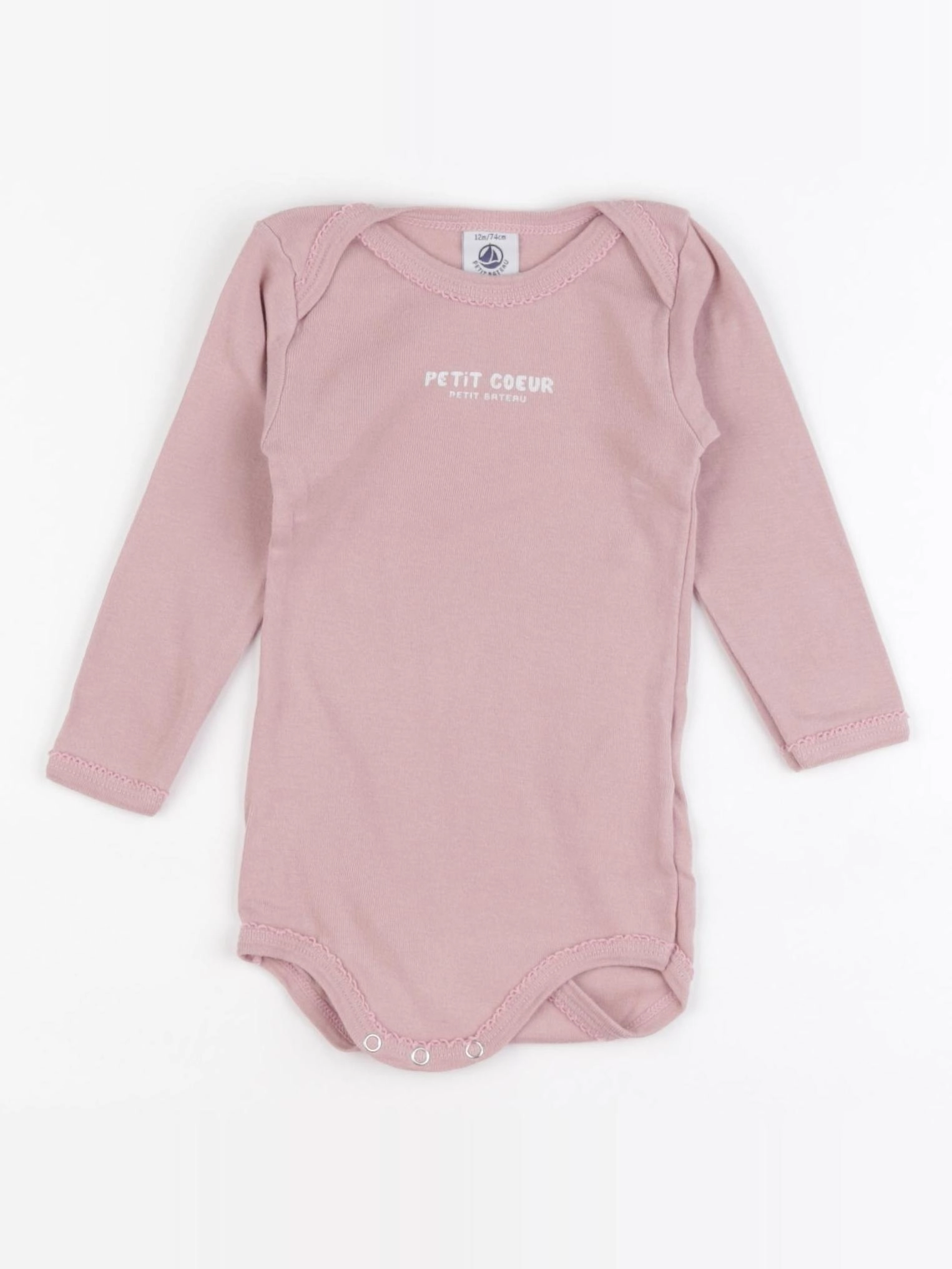 Petit Bateau - body rose - 12 mois
