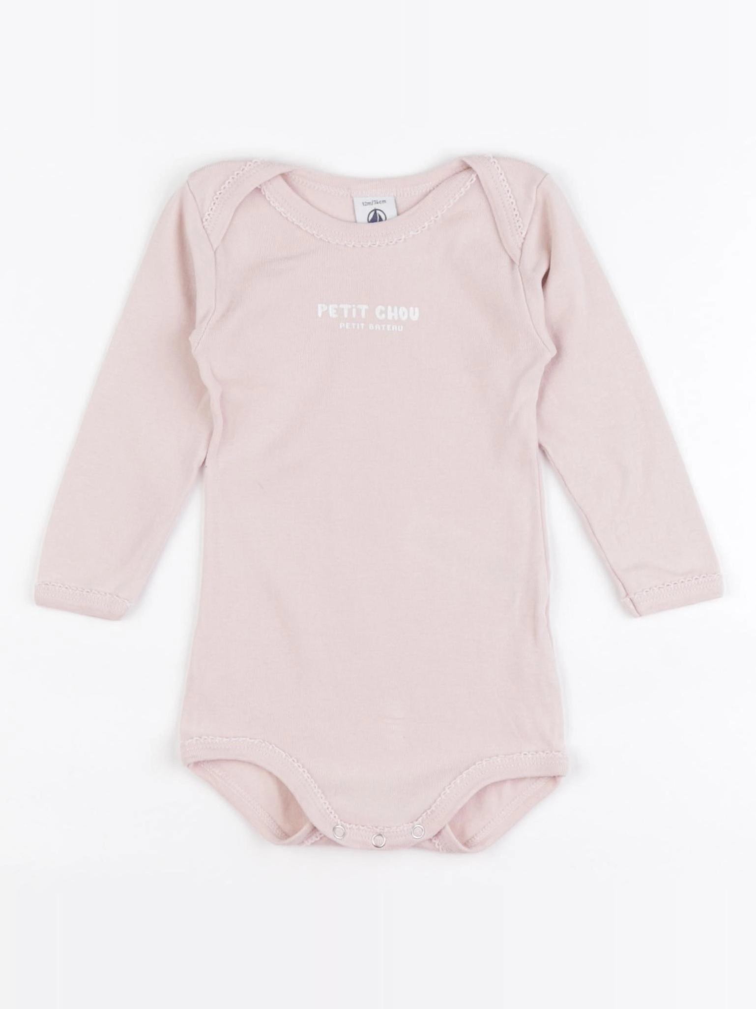 Petit Bateau - body rose - 12 mois