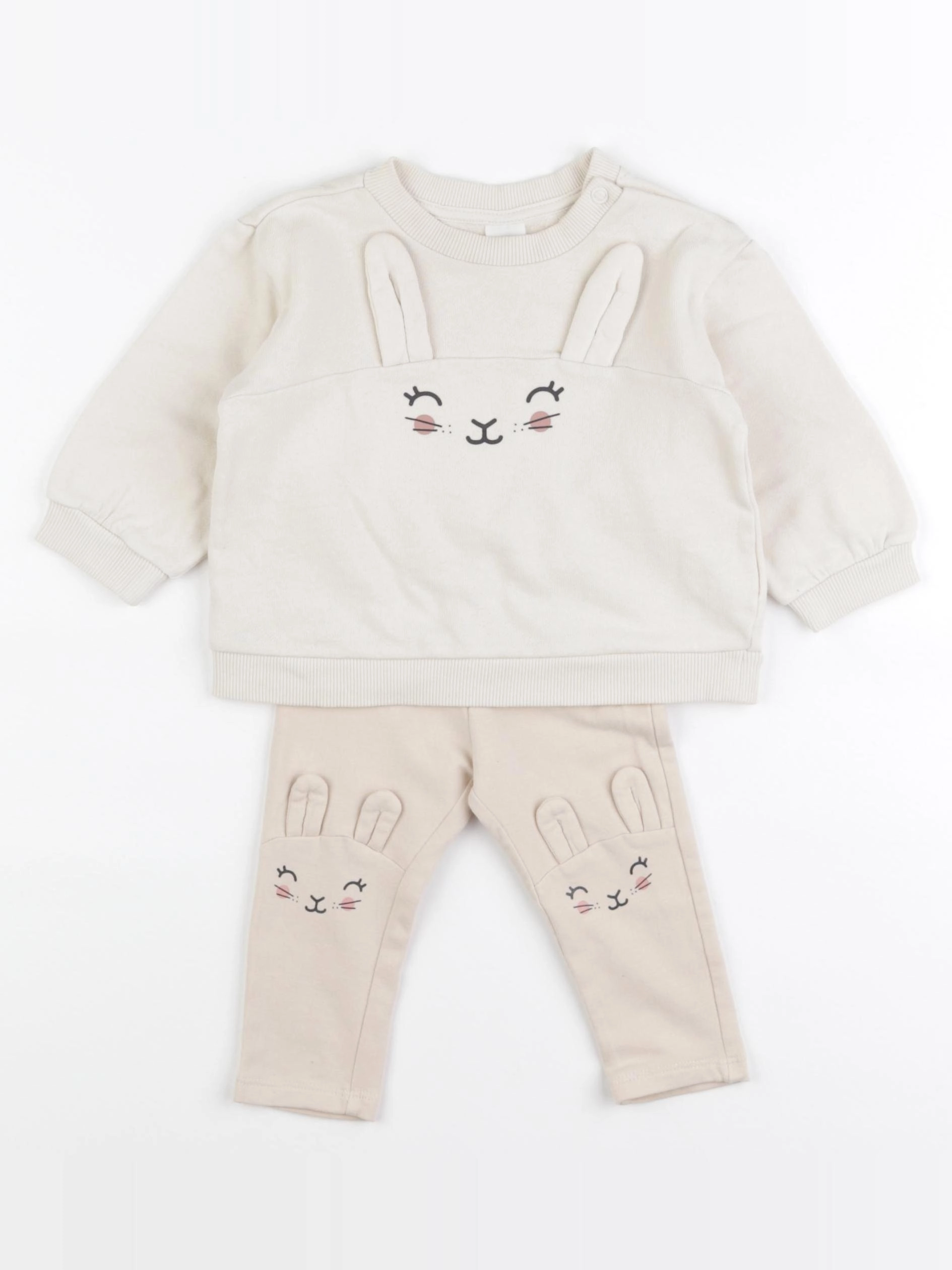 H&M - ensemble beige - 6/4 mois