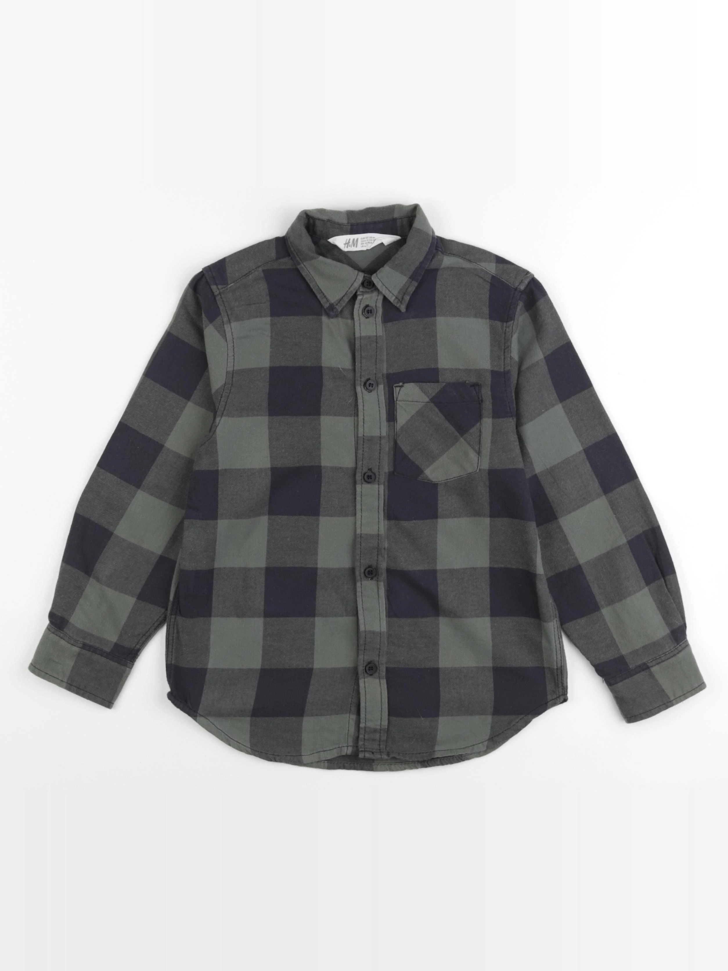 H&M - chemise vert - 6/7 ans