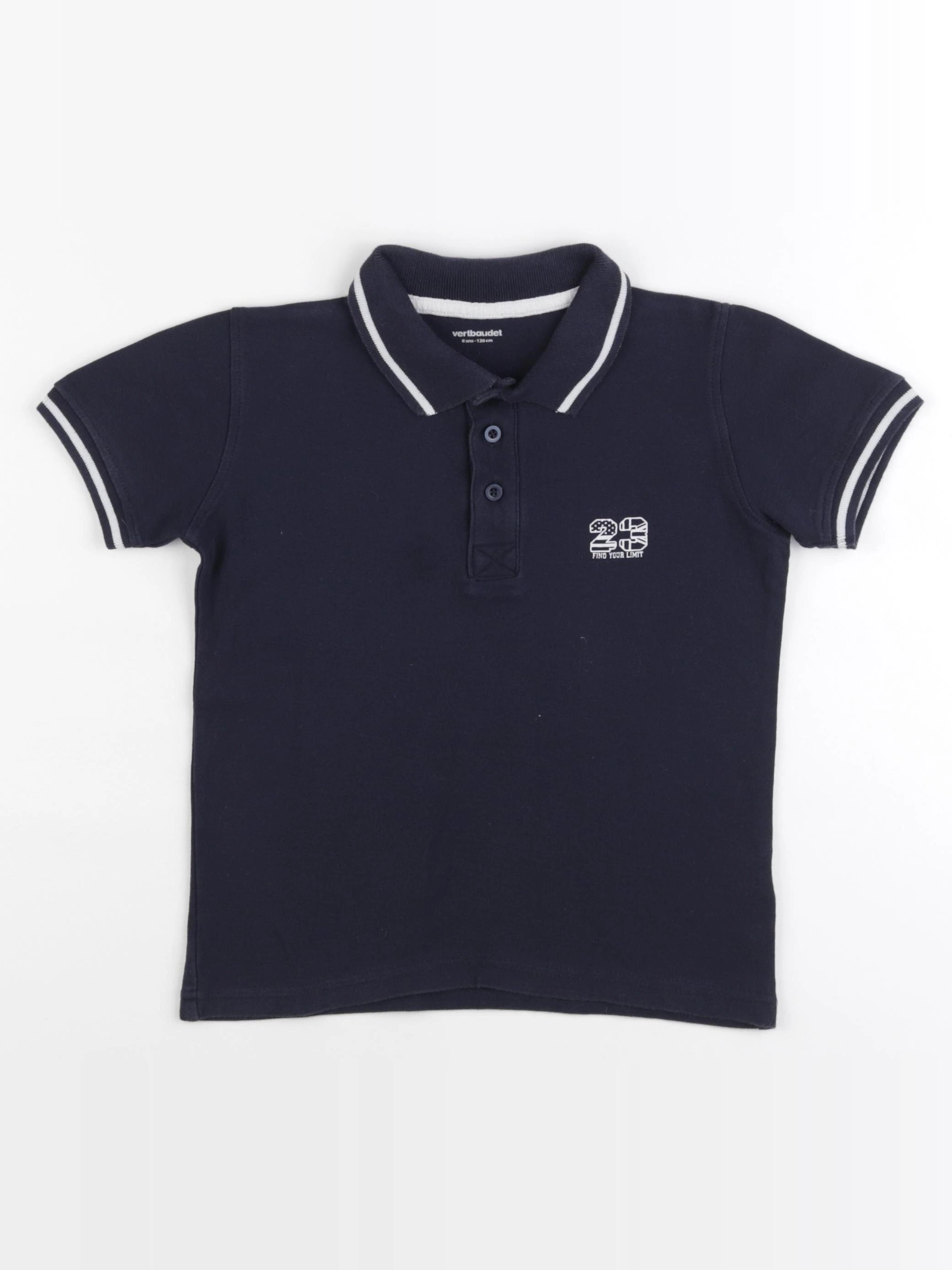 Vertbaudet - polo bleu - 8 ans