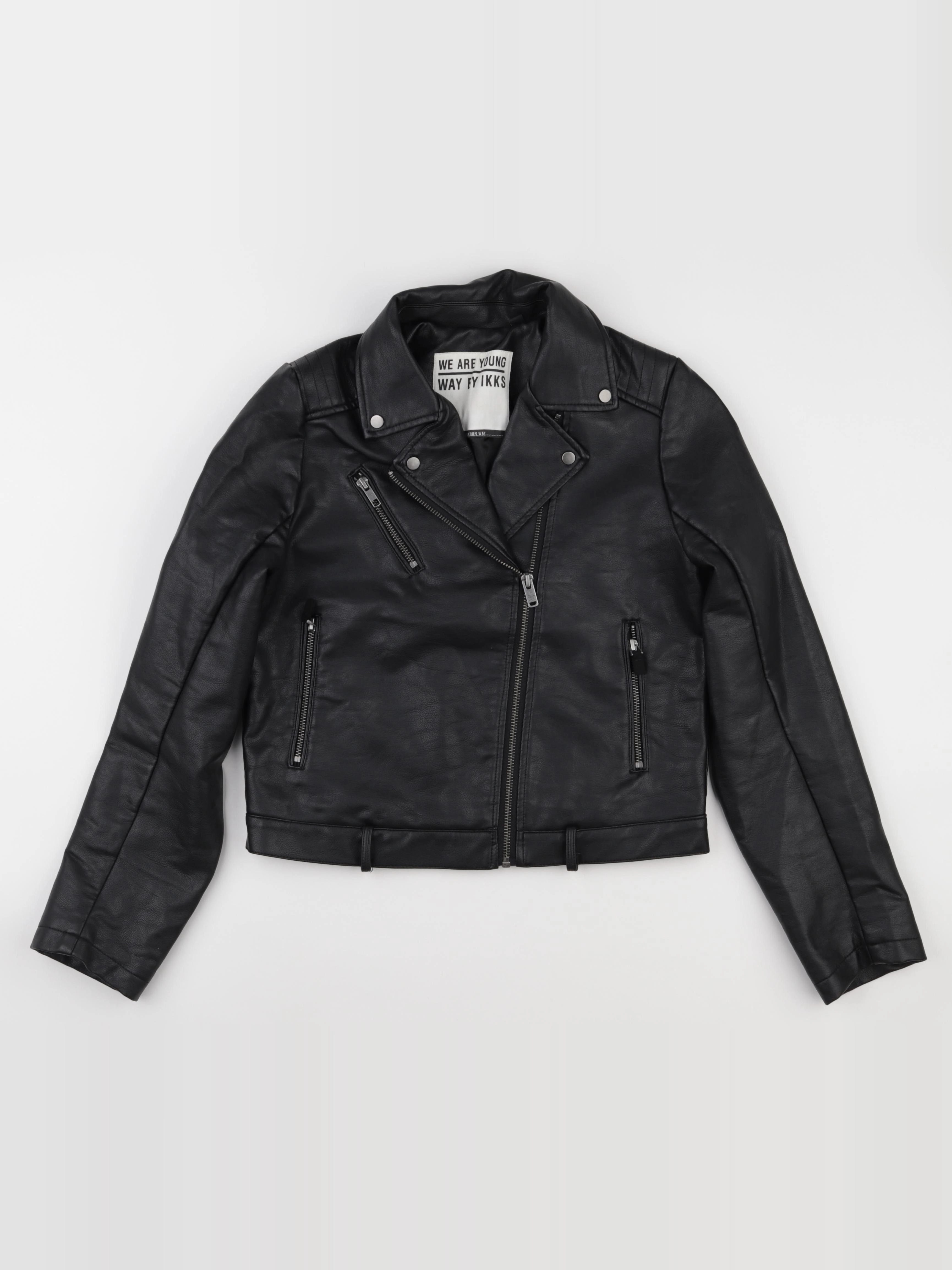 IKKS - veste simili cuir noir - 14 ans
