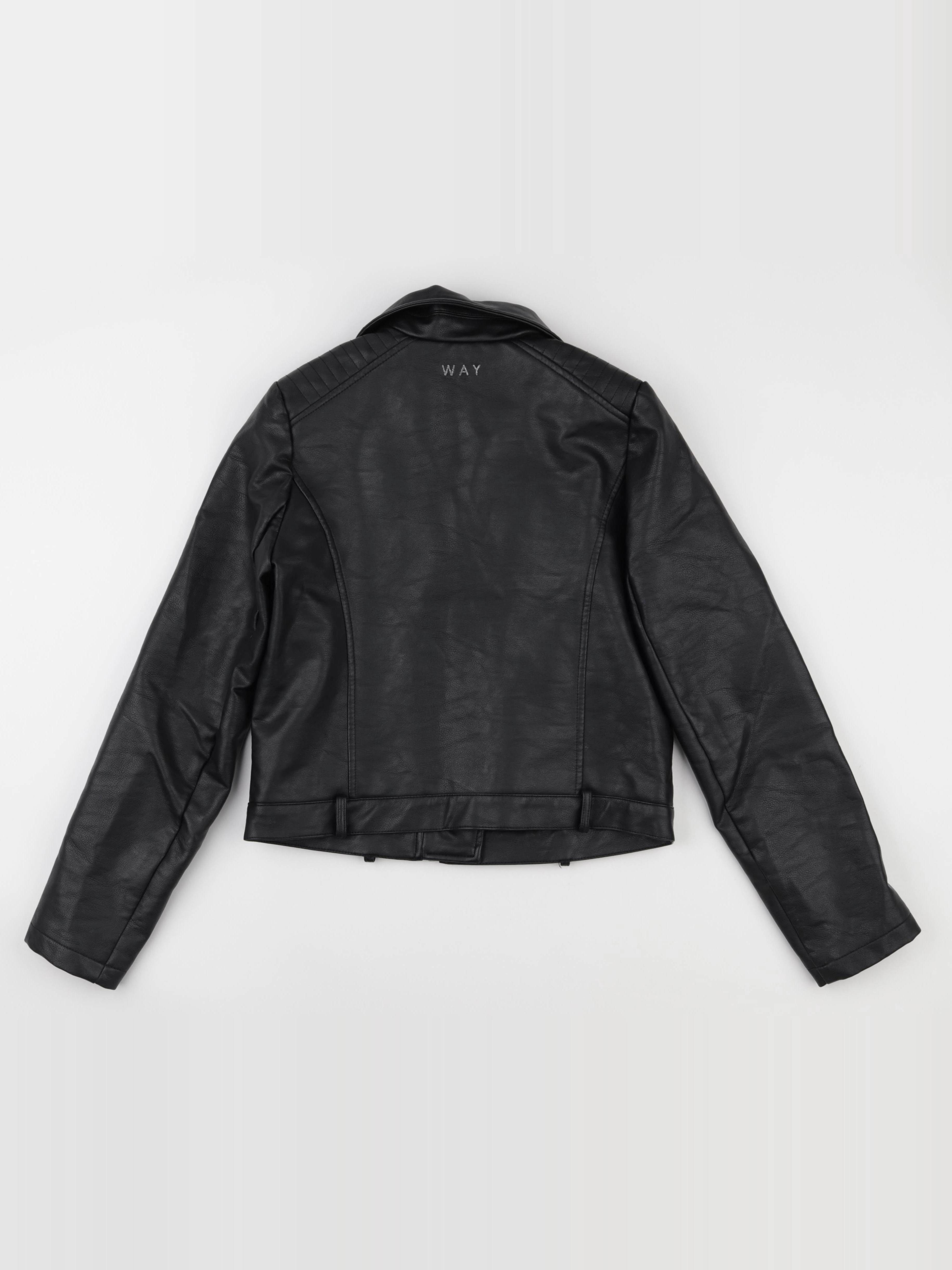 IKKS - veste simili cuir noir - 14 ans