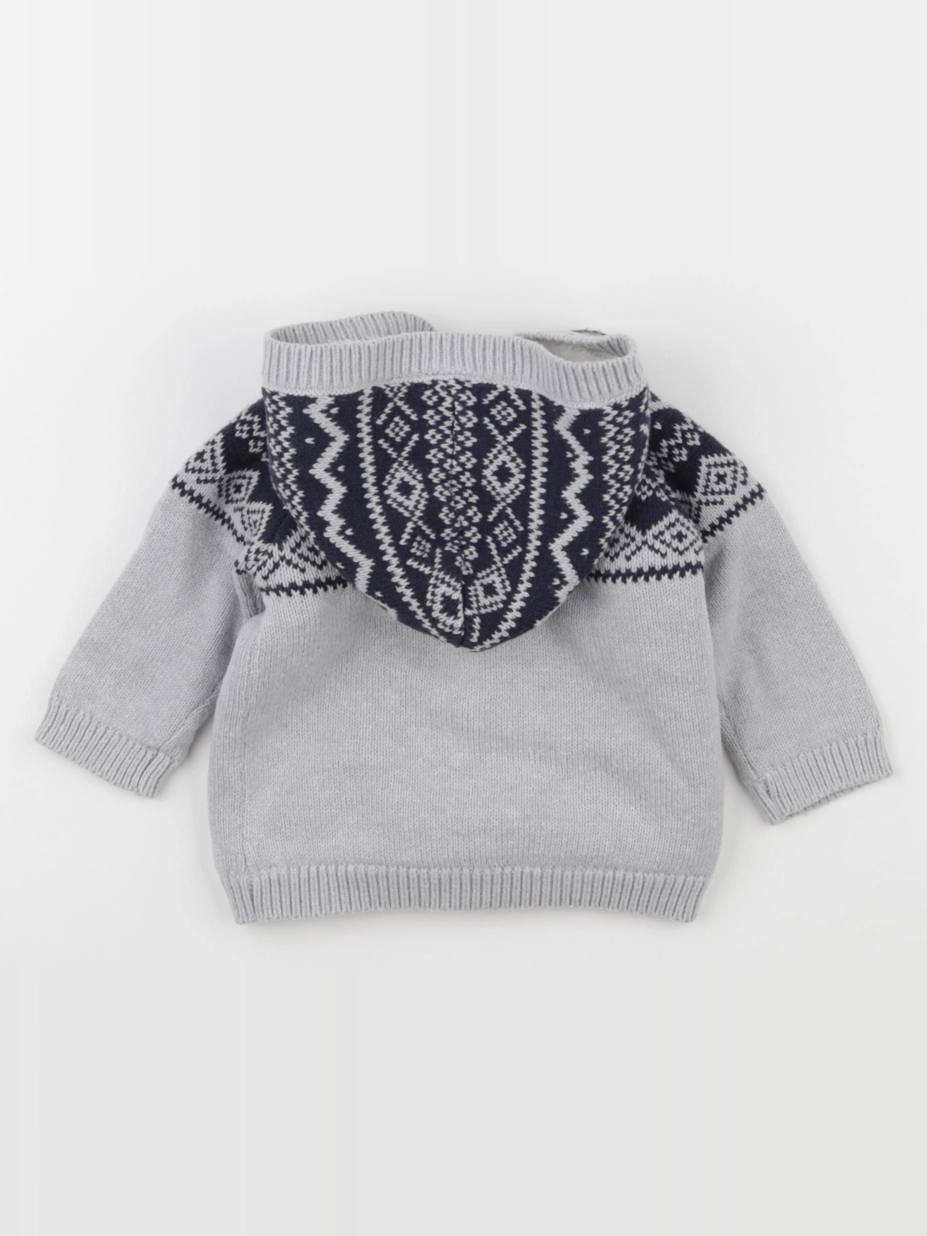 Vertbaudet - gilet gris - 6 mois