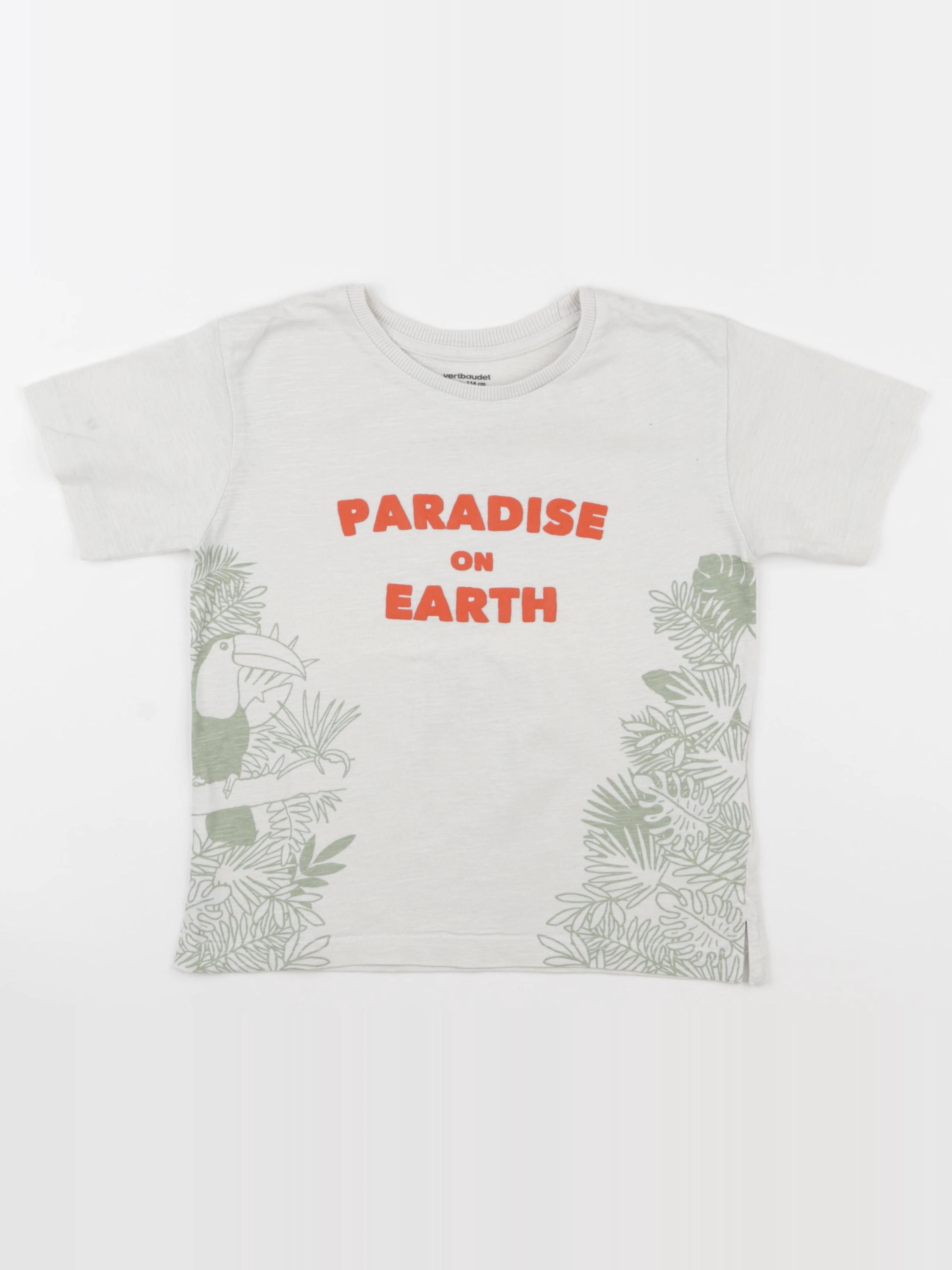 Vertbaudet - tee-shirt beige - 6 ans