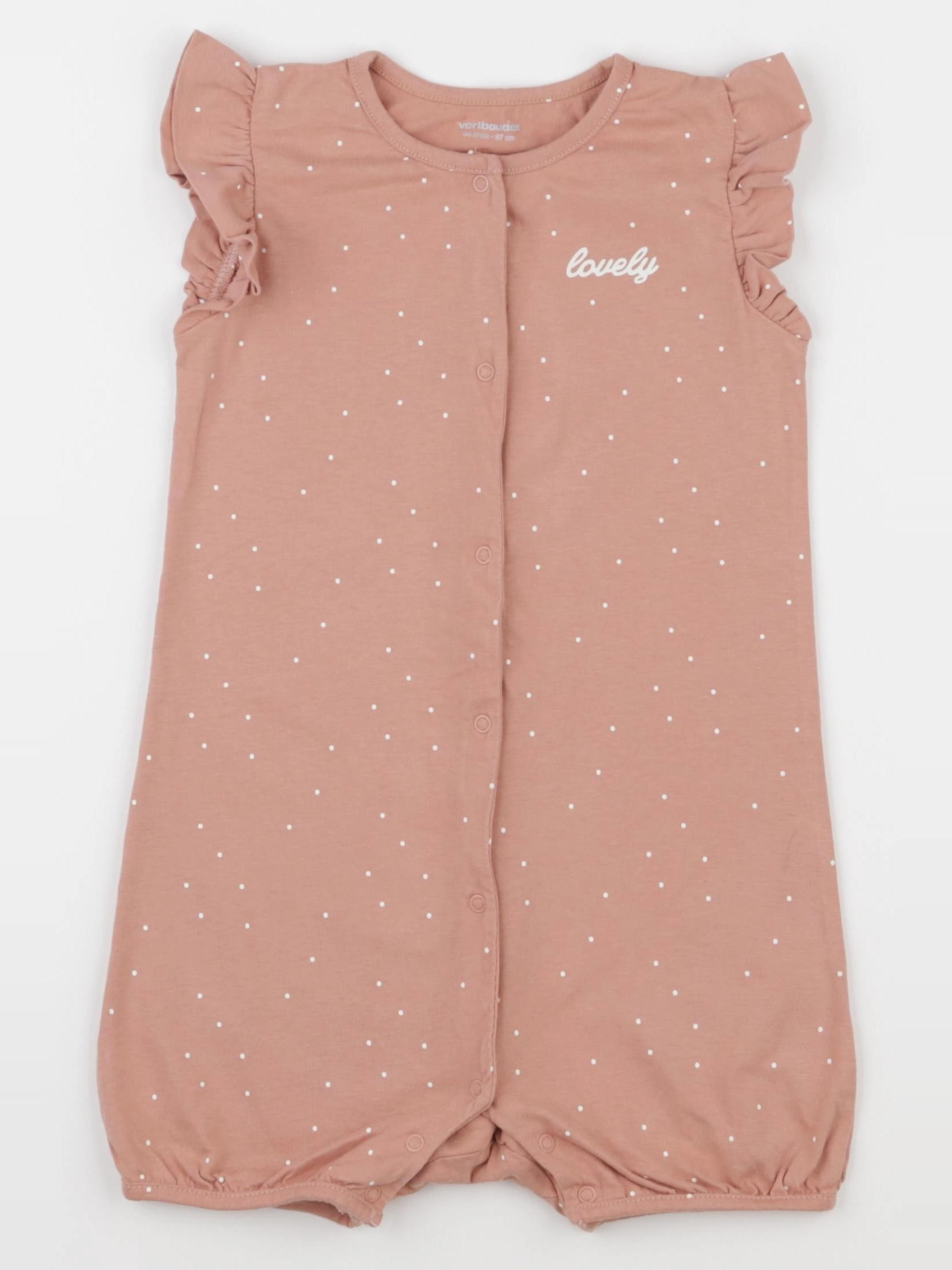 Vertbaudet - pyjama coton vert, rose - 3 ans