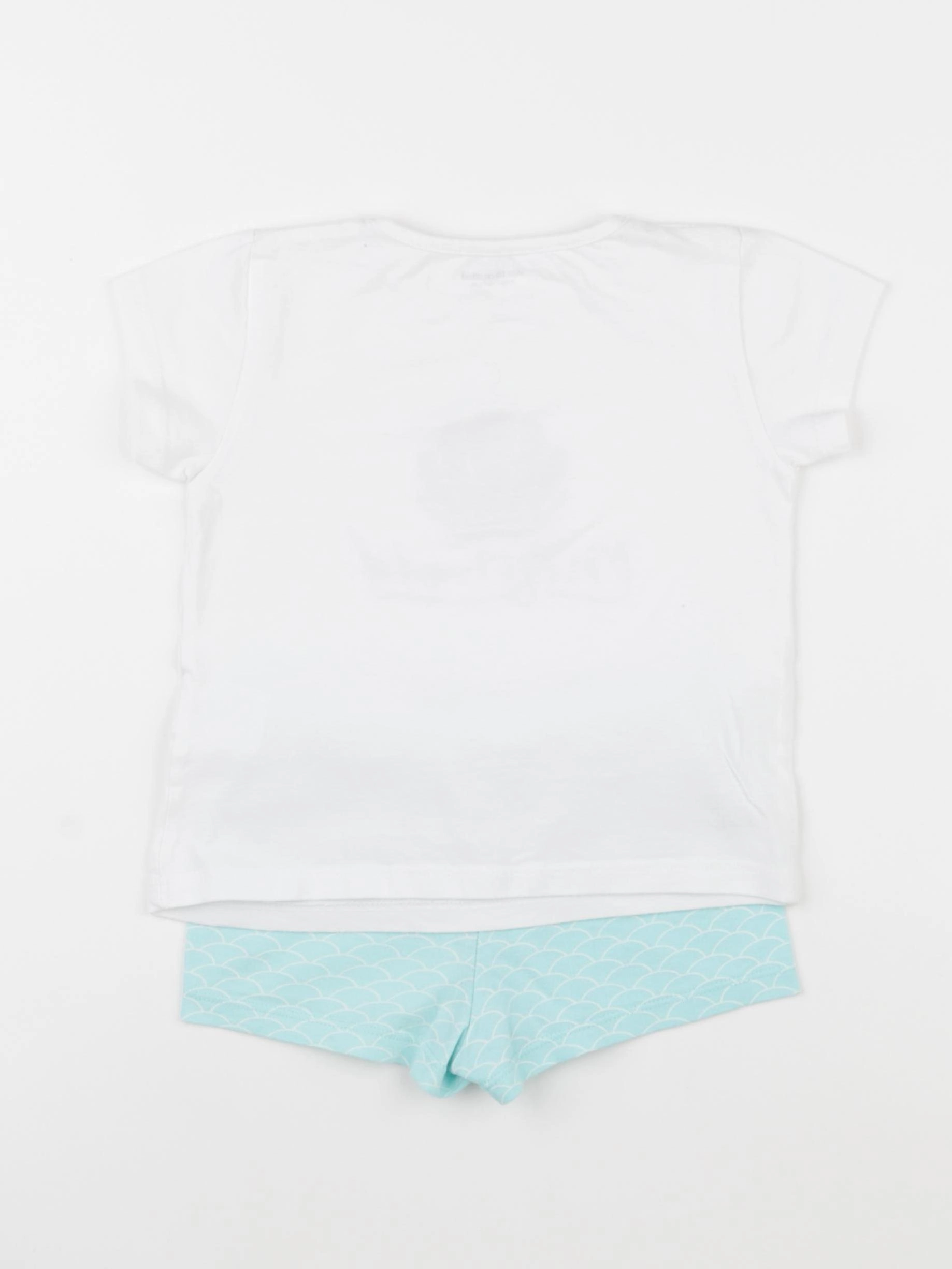 Vertbaudet - pyjama coton blanc, bleu - 3 ans