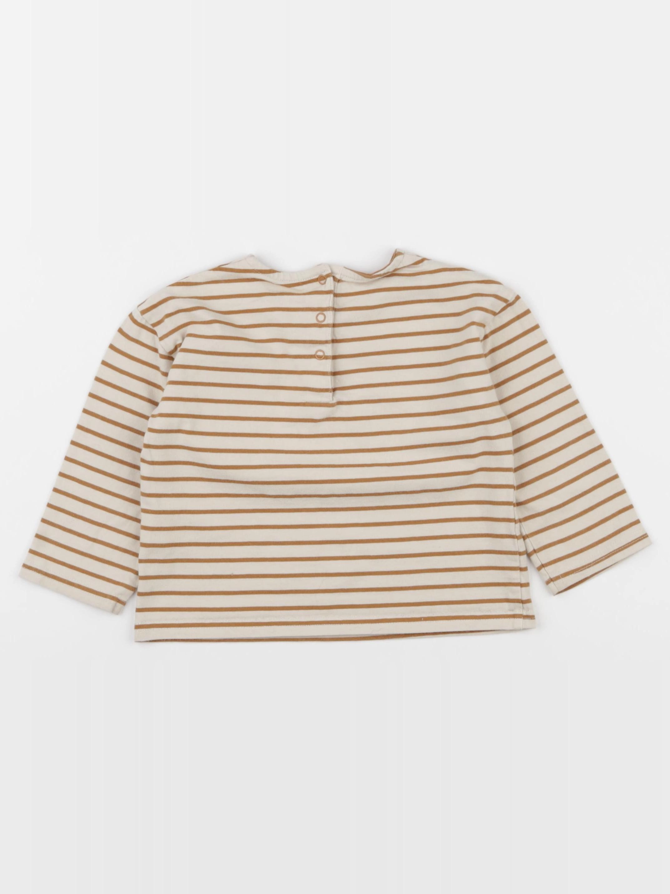 Vertbaudet - tee-shirt beige, marron - 24 mois