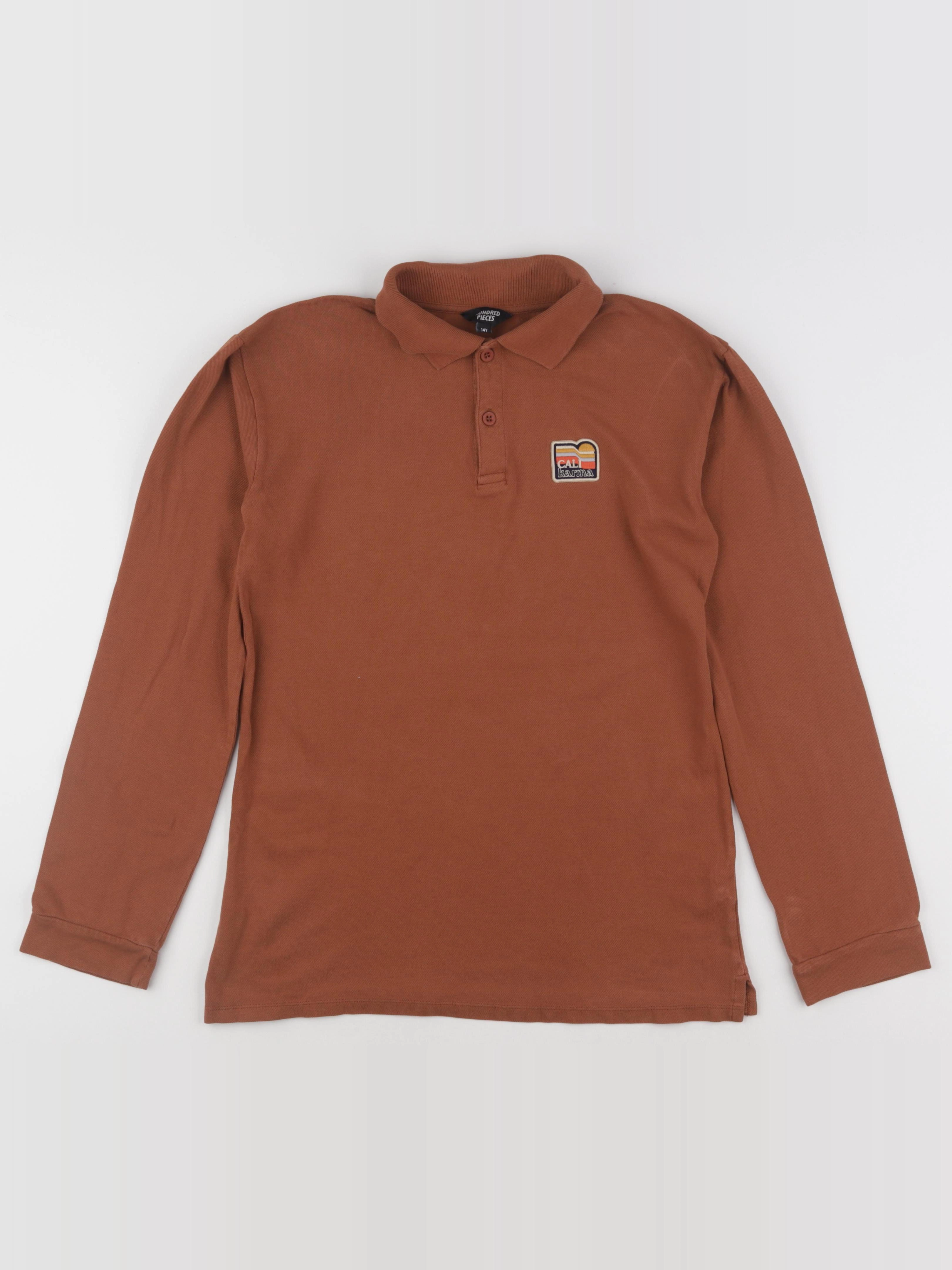 Hundred Pieces - polo marron - 14 ans