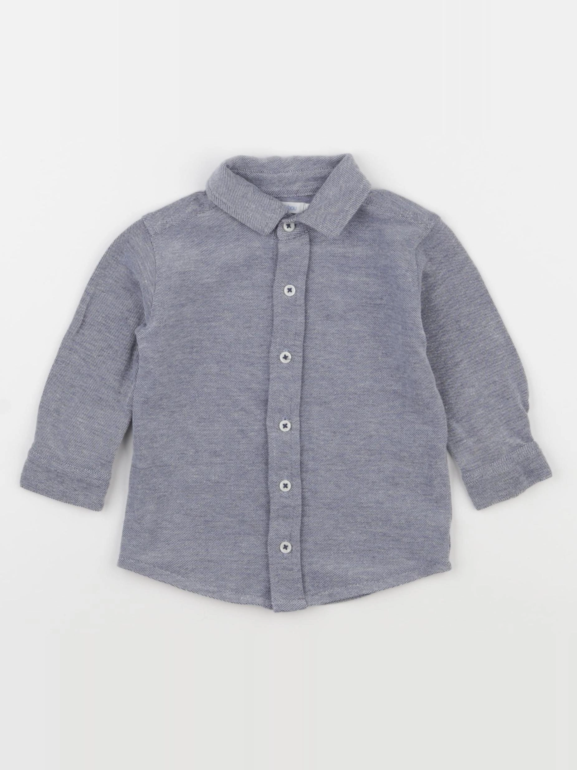 Boutchou - chemise bleu - 12 mois
