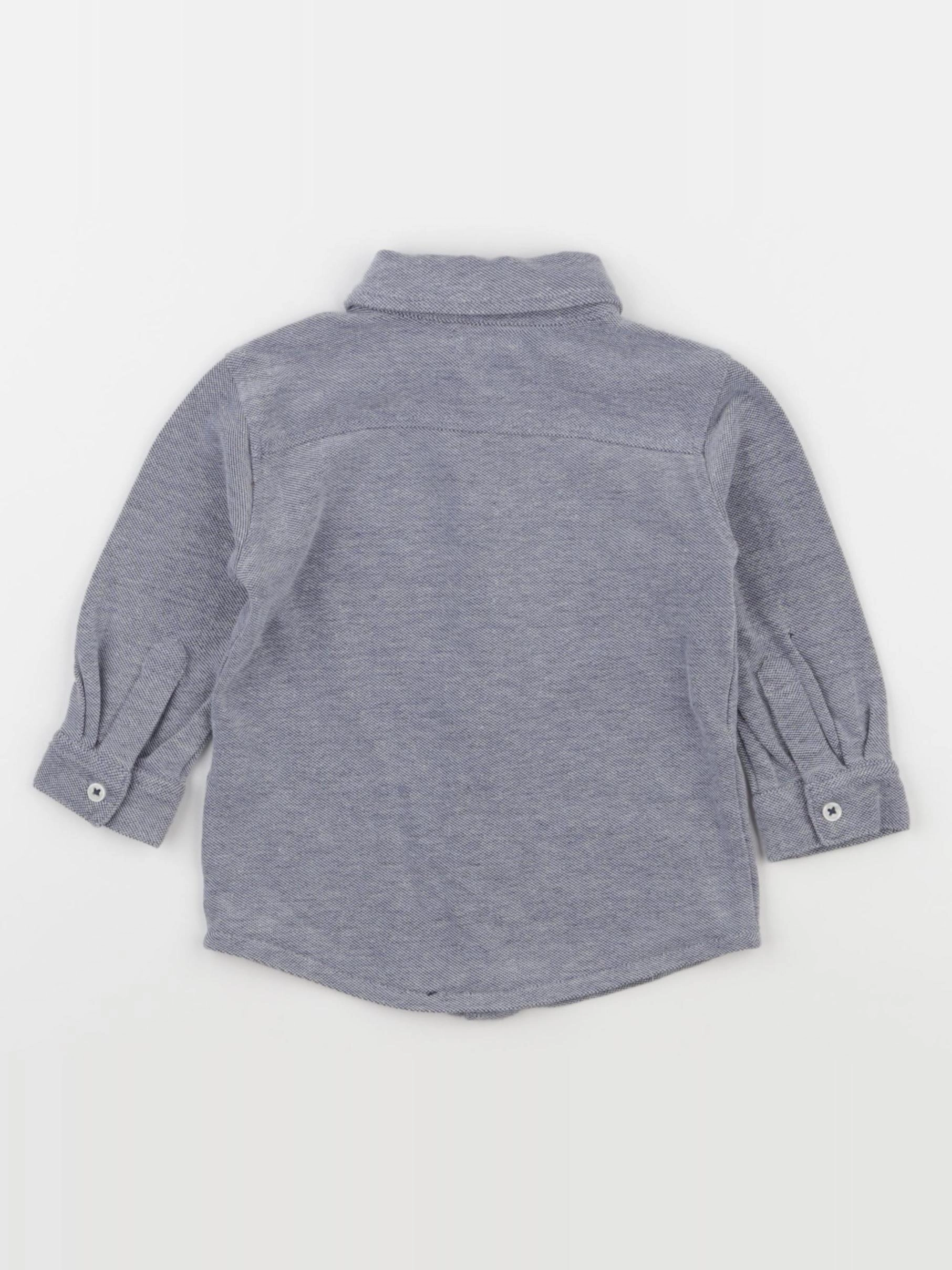 Boutchou - chemise bleu - 12 mois