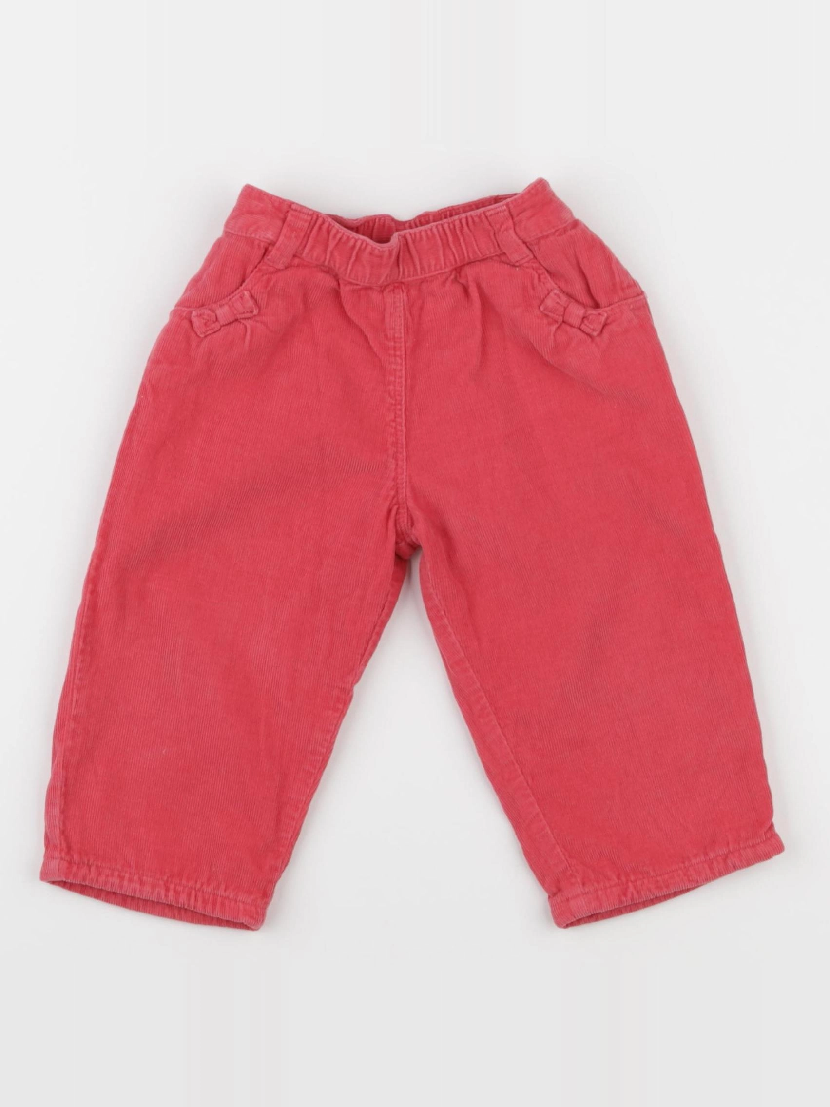 Petit Bateau - pantalon doublé rose - 12 mois