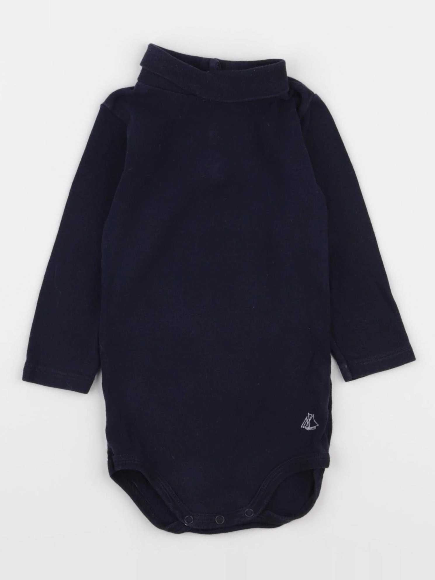 Petit Bateau - body à col bleu - 12 mois