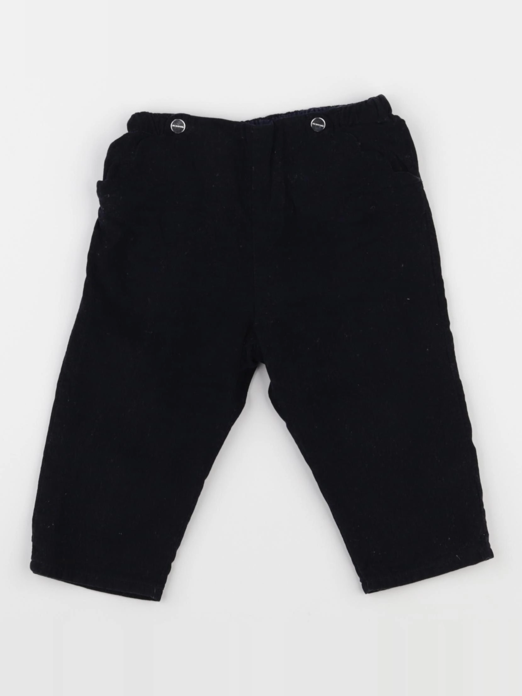 Jacadi - pantalon doublé bleu - 12 mois