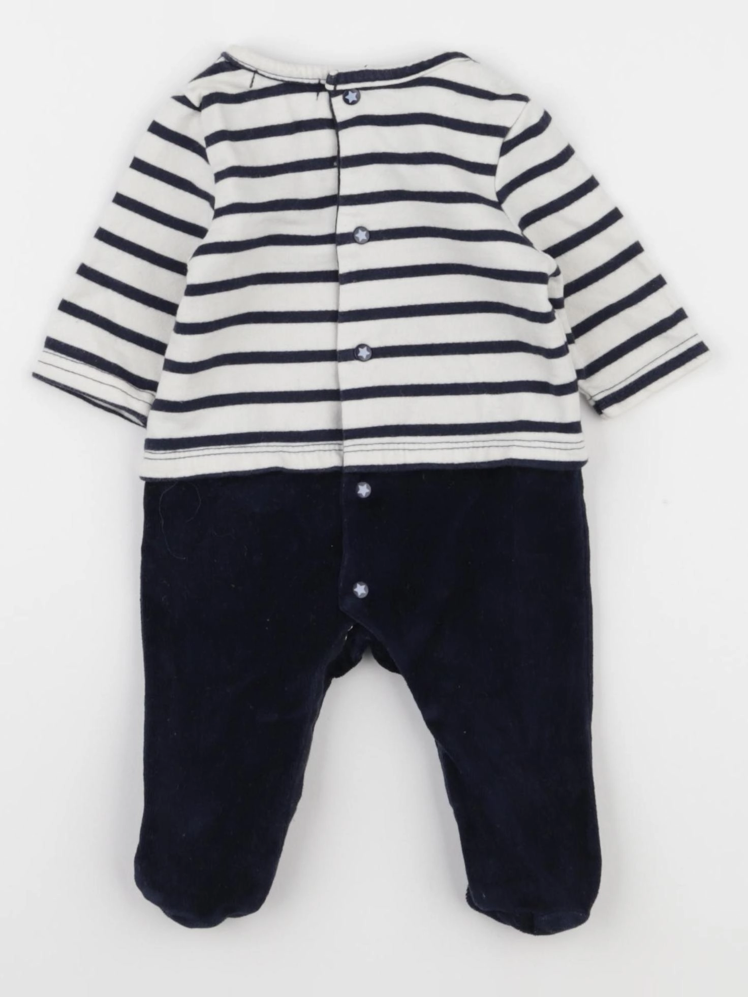 Vertbaudet - pyjama coton bleu - 1 mois