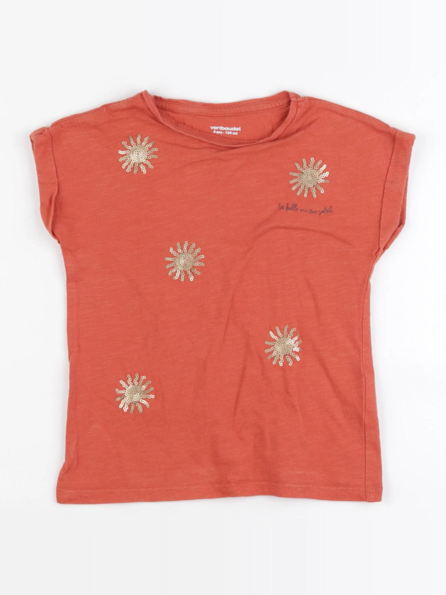 Vertbaudet - tee-shirt orange - 4 ans
