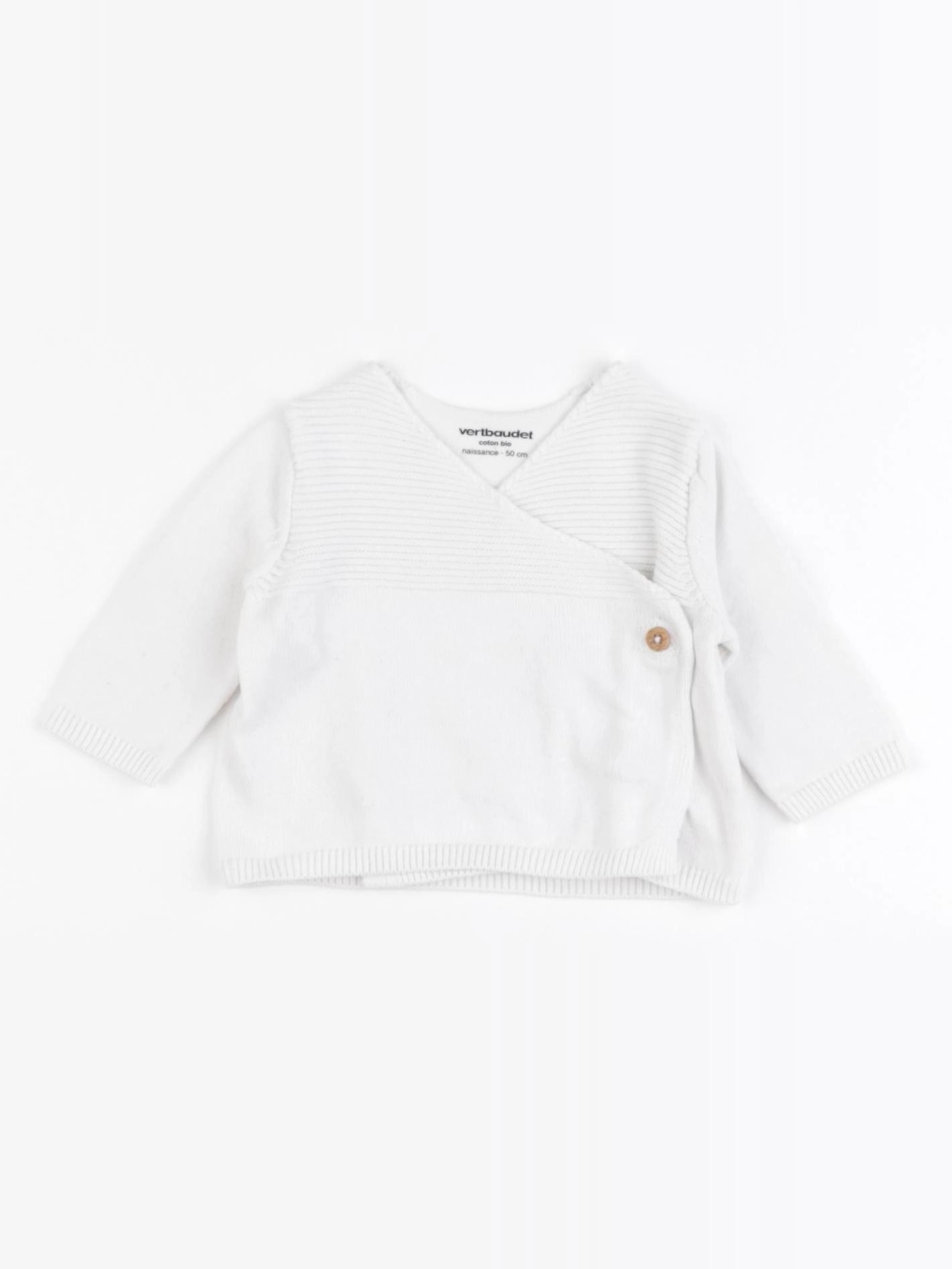 Vertbaudet - gilet blanc - 0 mois