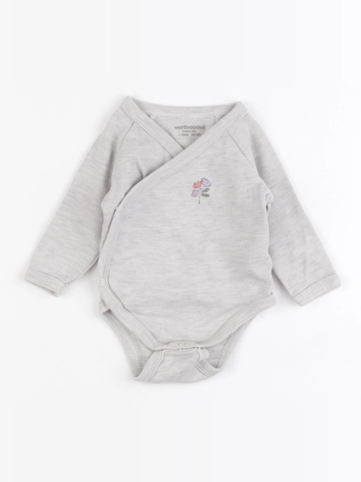 Vertbaudet - body gris - 1 mois