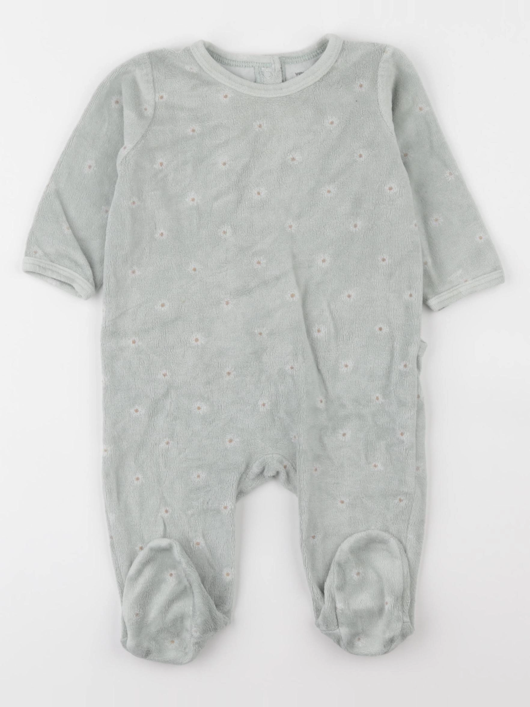 Vertbaudet - pyjama velours bleu - 6 mois