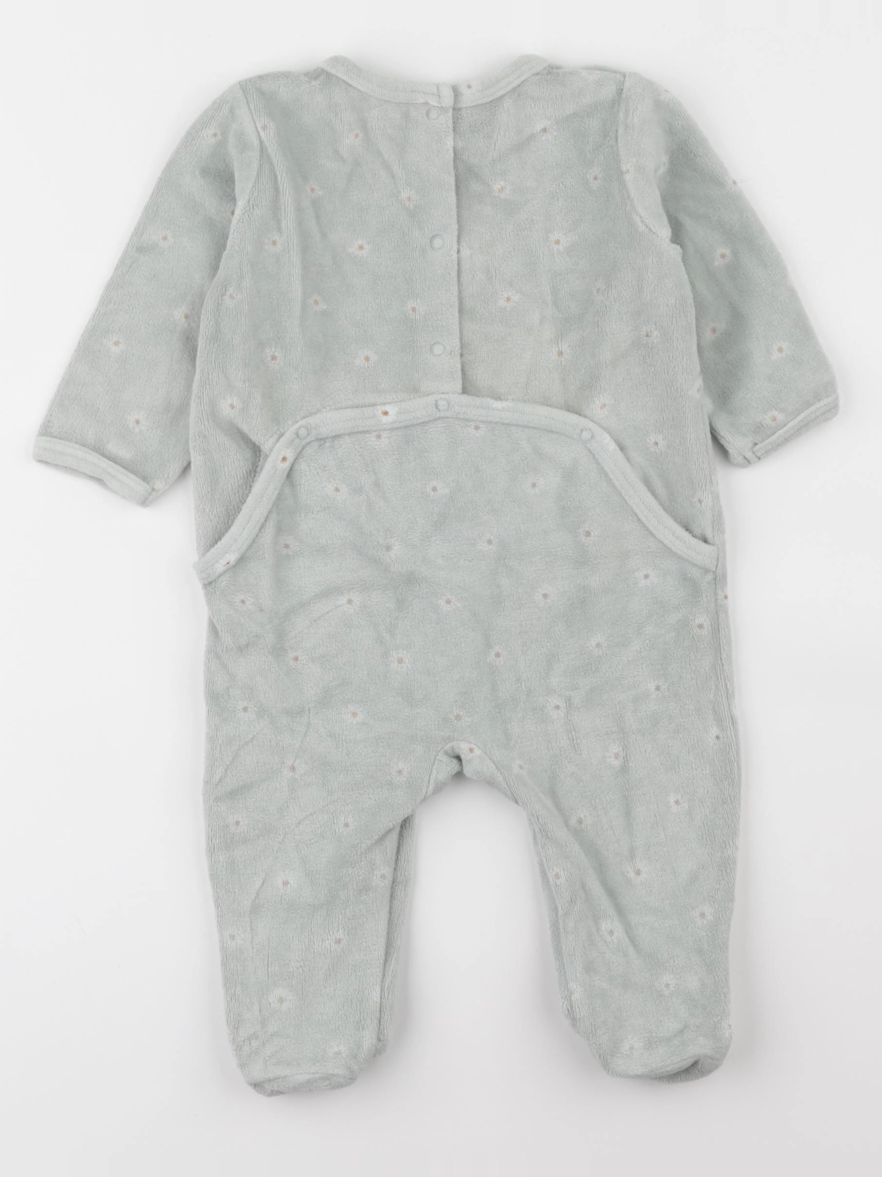 Vertbaudet - pyjama velours bleu - 6 mois
