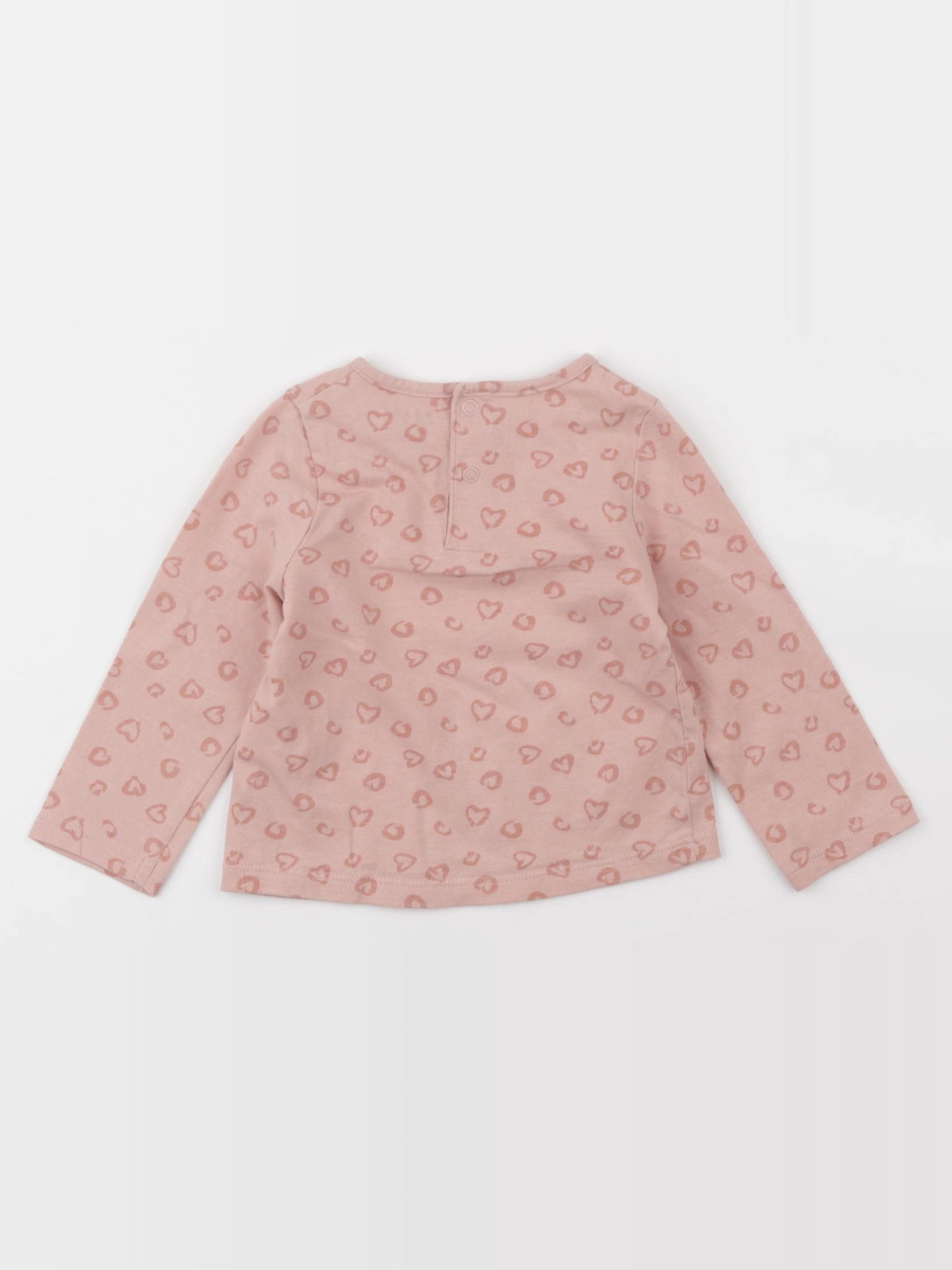 Vertbaudet - tee-shirt coton rose - 6 mois