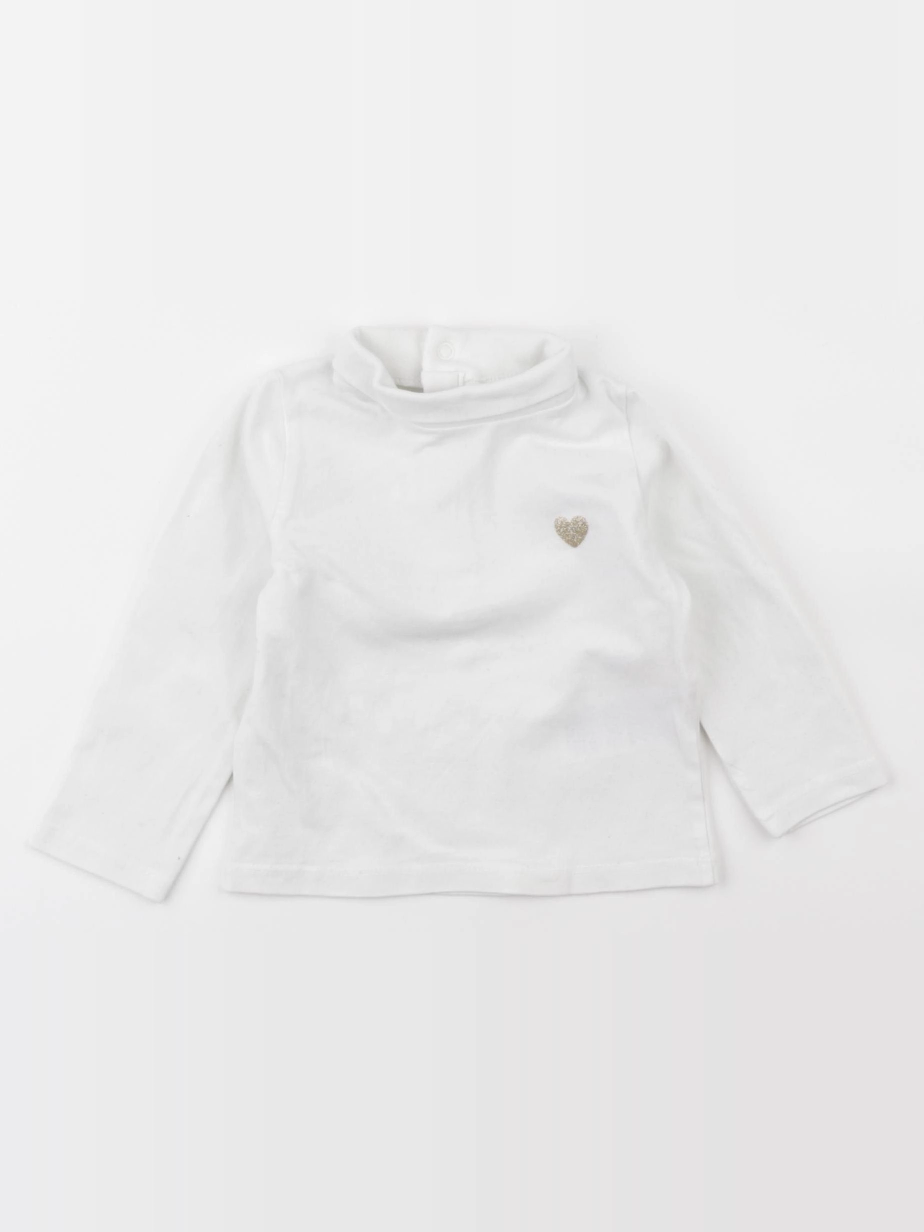 Vertbaudet - sous-pull coton blanc - 6 mois