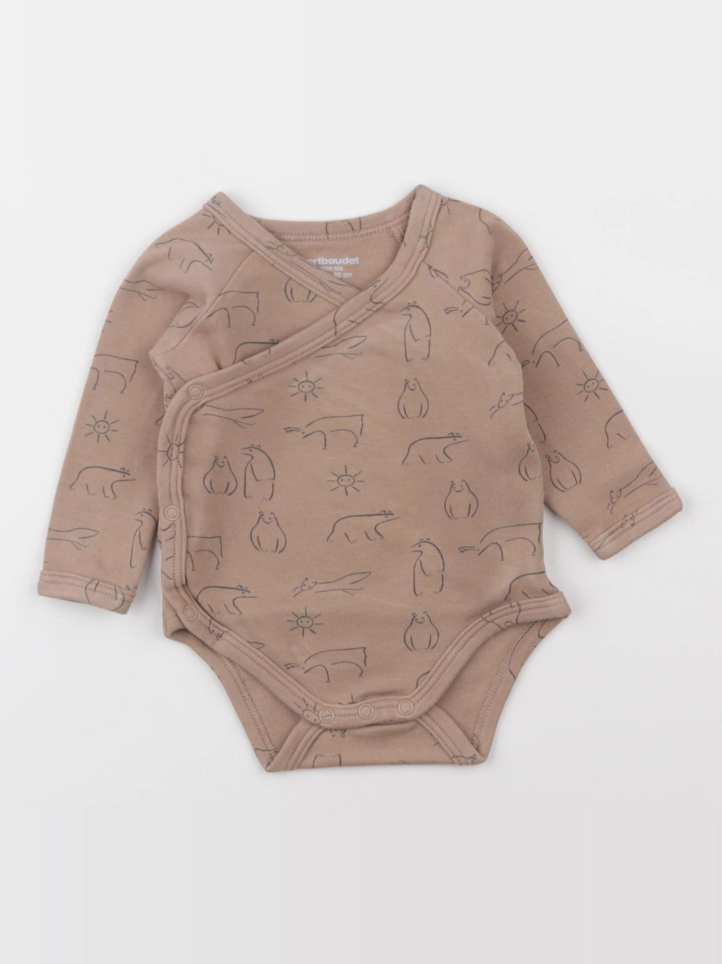 Vertbaudet - body marron - 3 mois