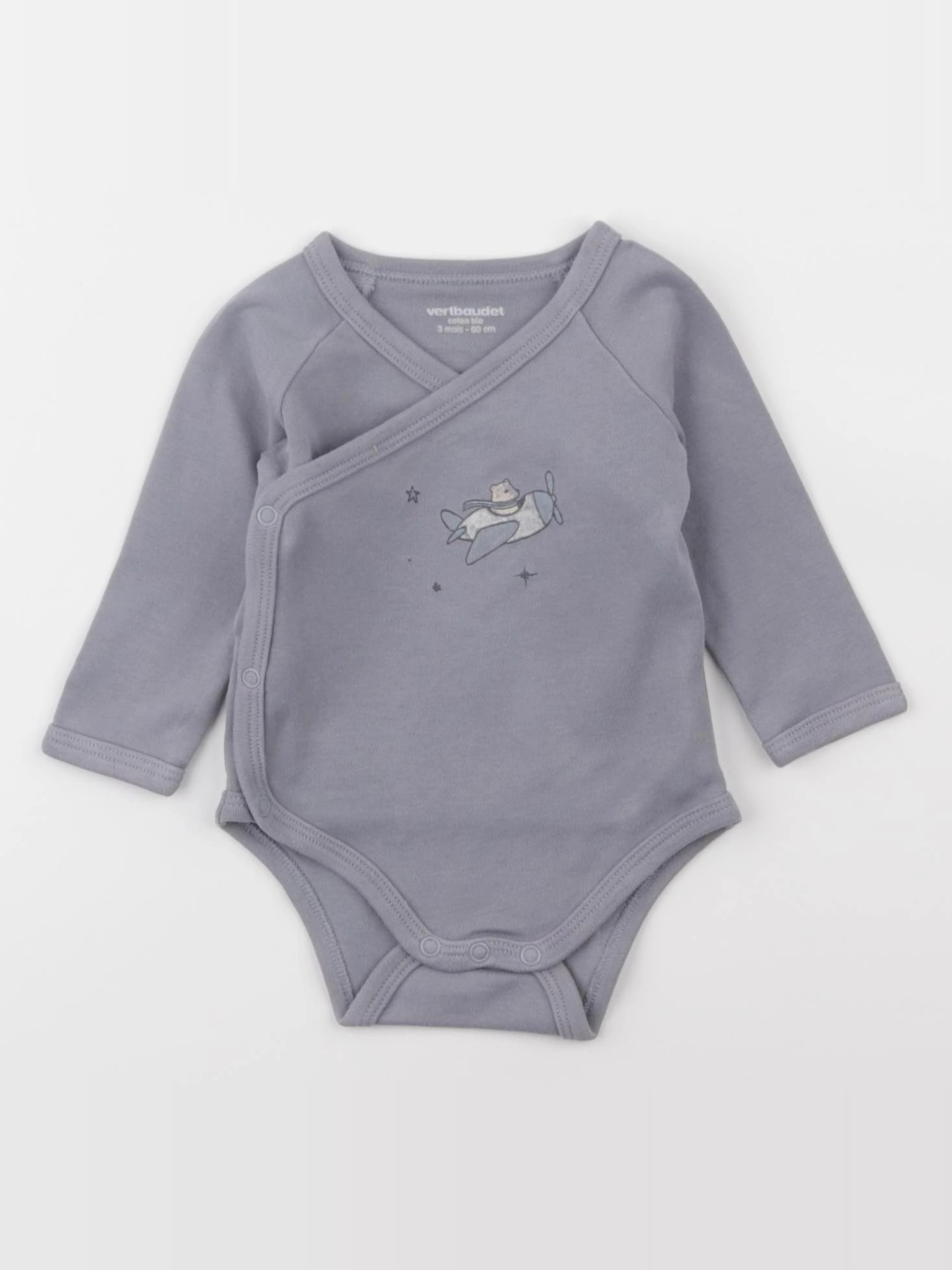 Vertbaudet - body bleu - 3 mois