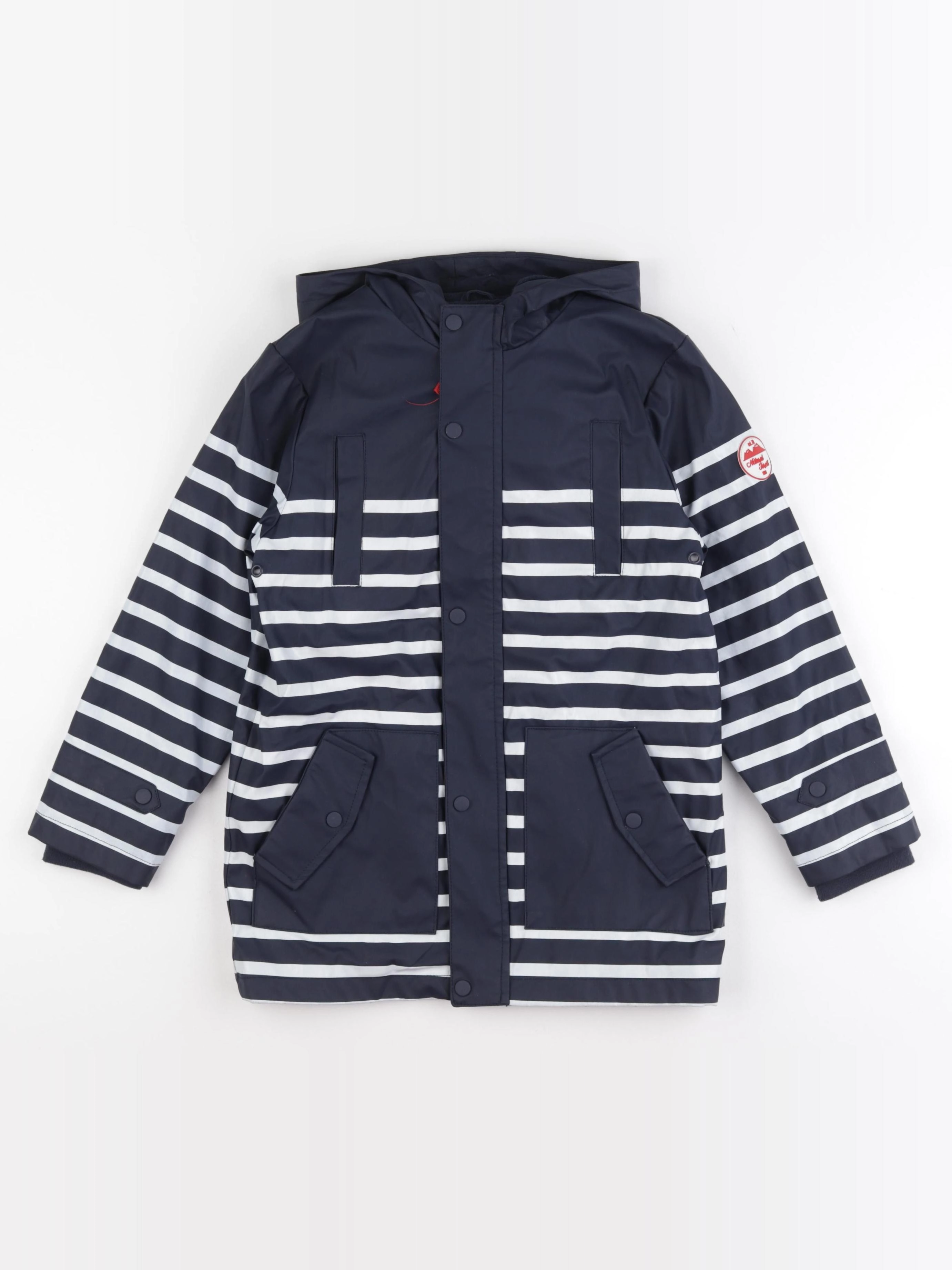 Vertbaudet - imperméable bleu, blanc - 8 ans