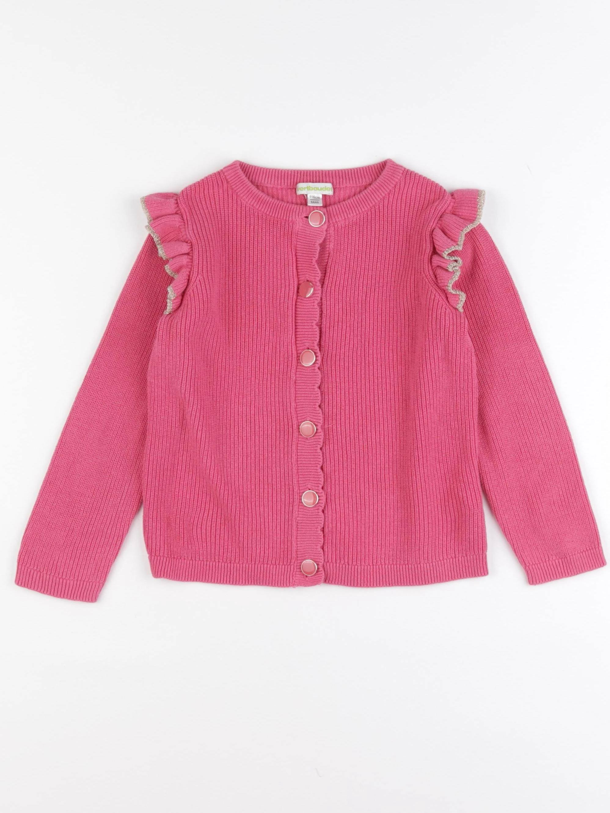 Vertbaudet - gilet rose - 6 ans