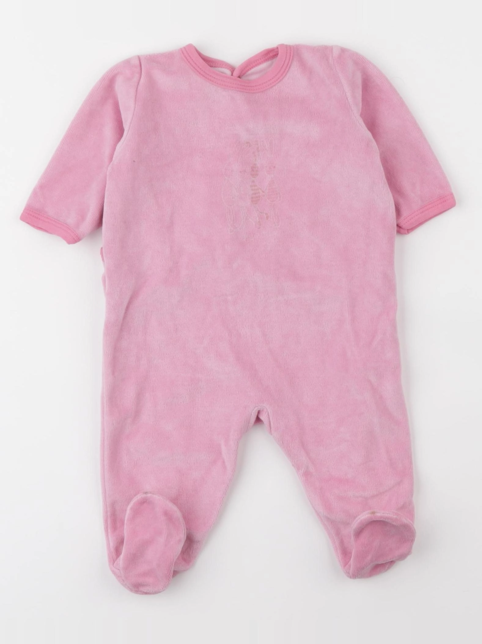 Petit Bateau - pyjama velours rose - 3 mois