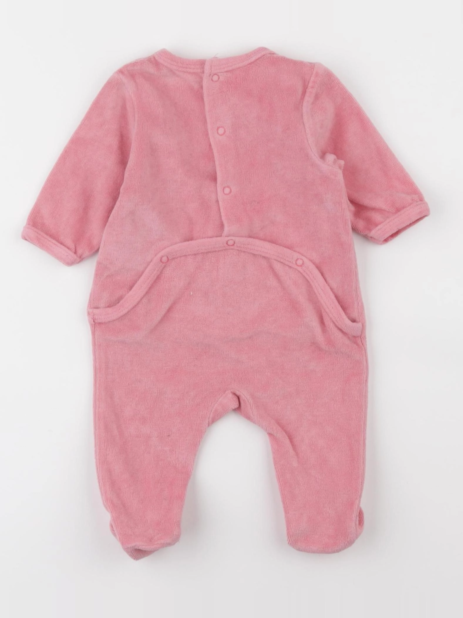 Vertbaudet - pyjama velours rose - 1 mois