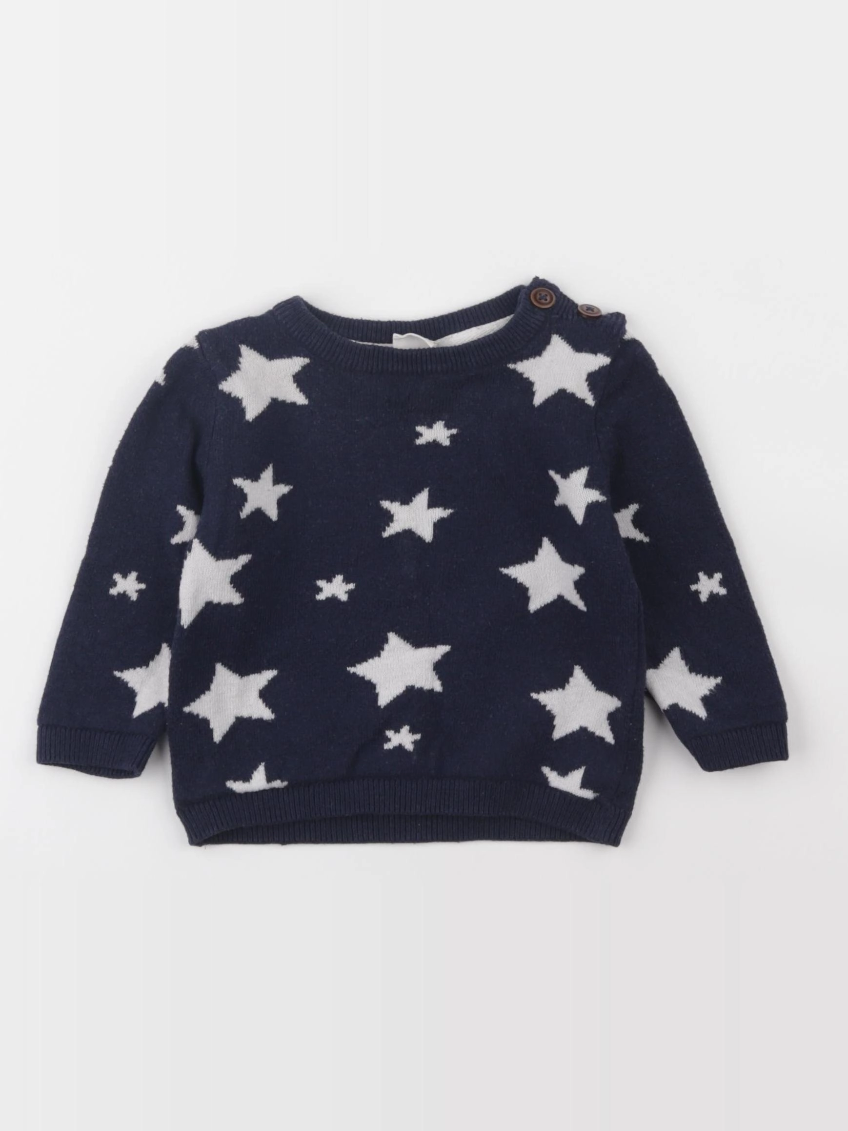 H&M - pull bleu - 4/6 mois