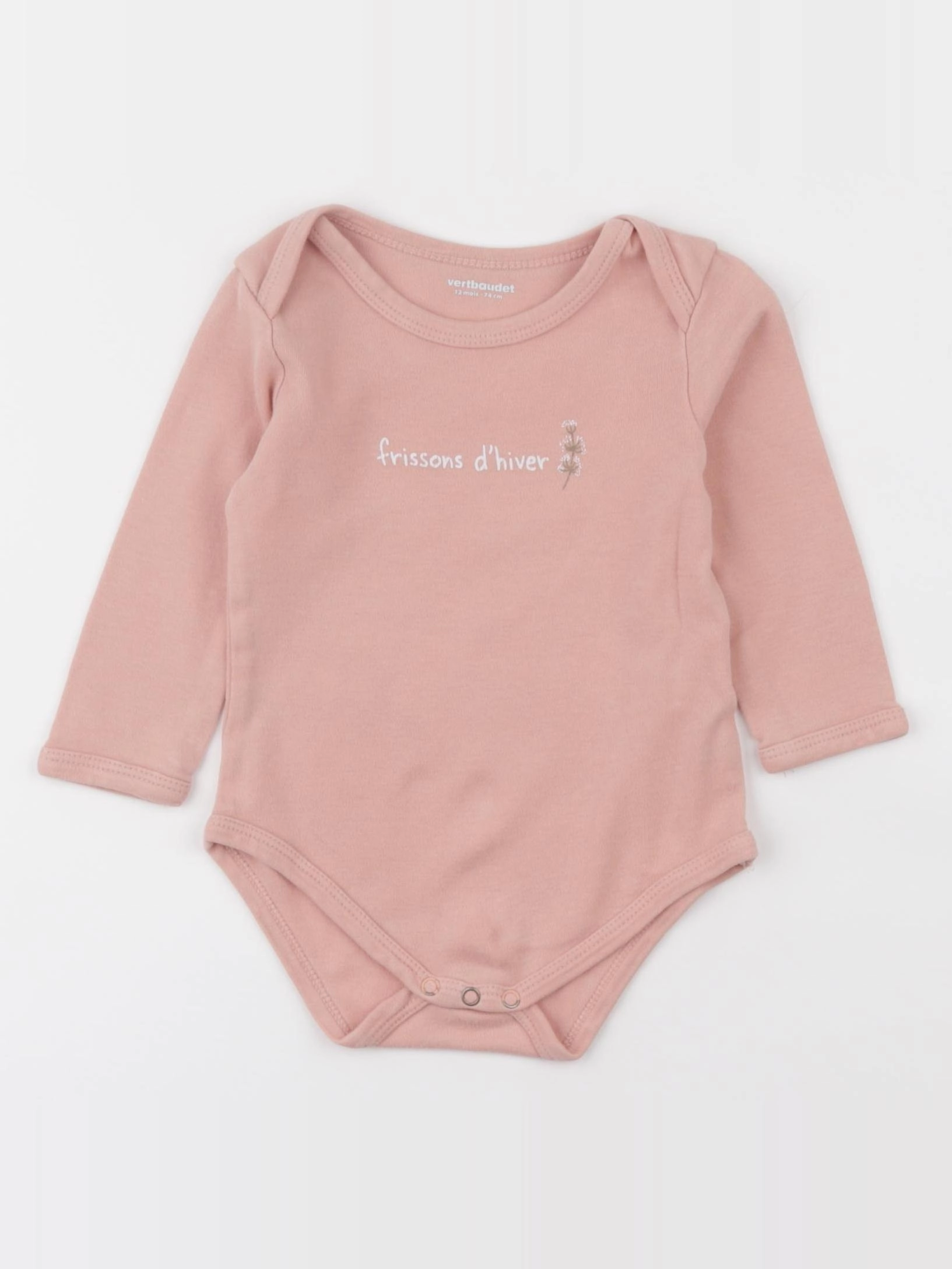 Vertbaudet - body rose - 12 mois