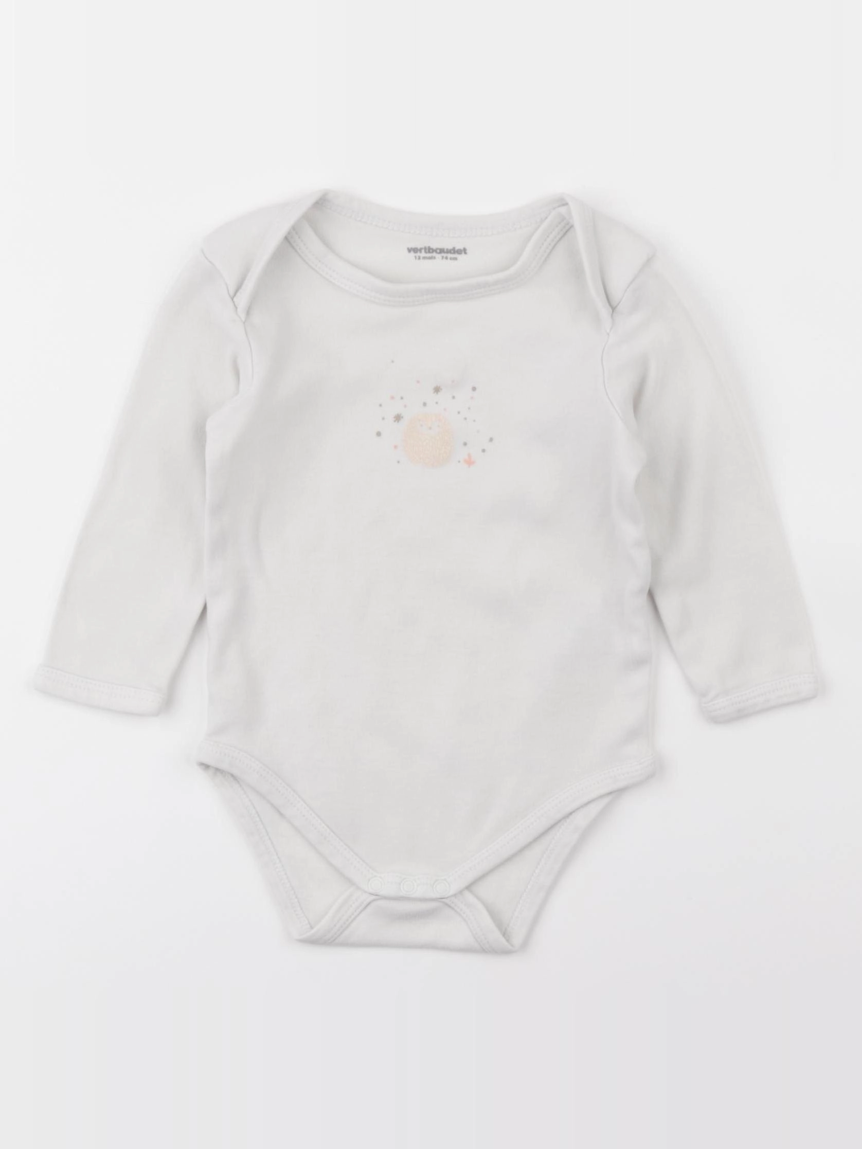 Vertbaudet - body gris - 12 mois