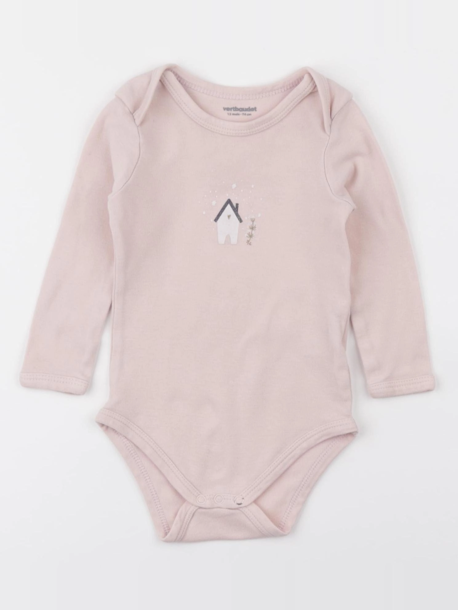Vertbaudet - body rose - 12 mois