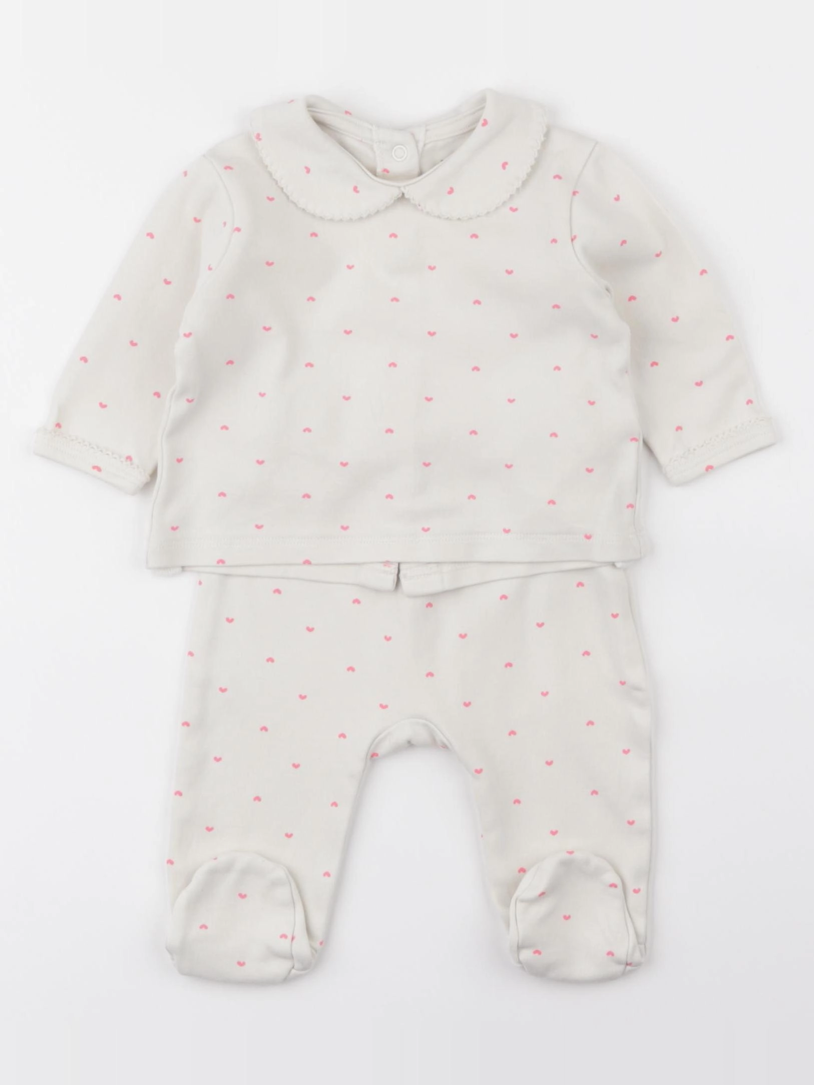 Vertbaudet - pyjama coton beige - 3 mois