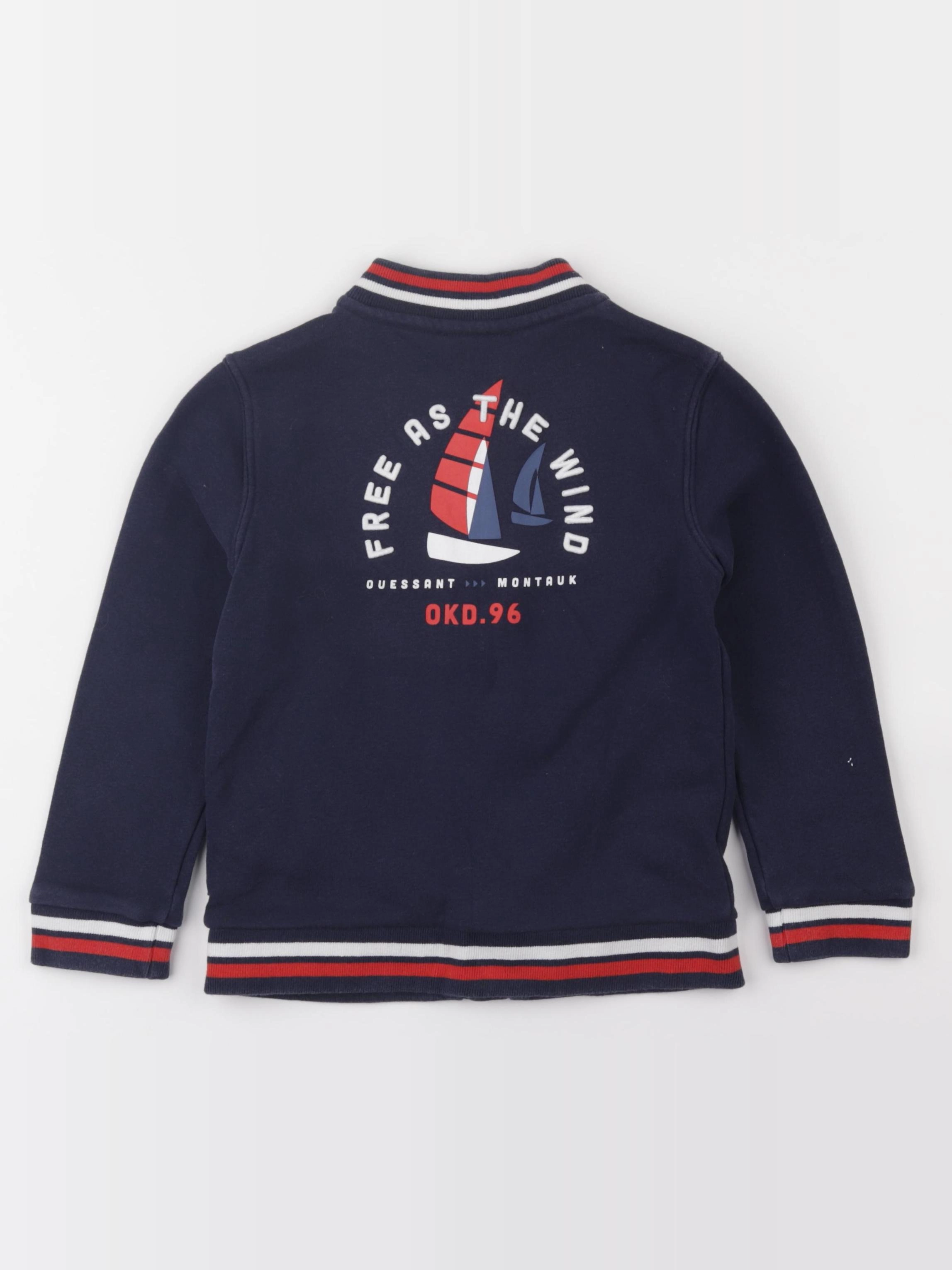 Okaidi - sweat imprimé au dos bleu - 5 ans