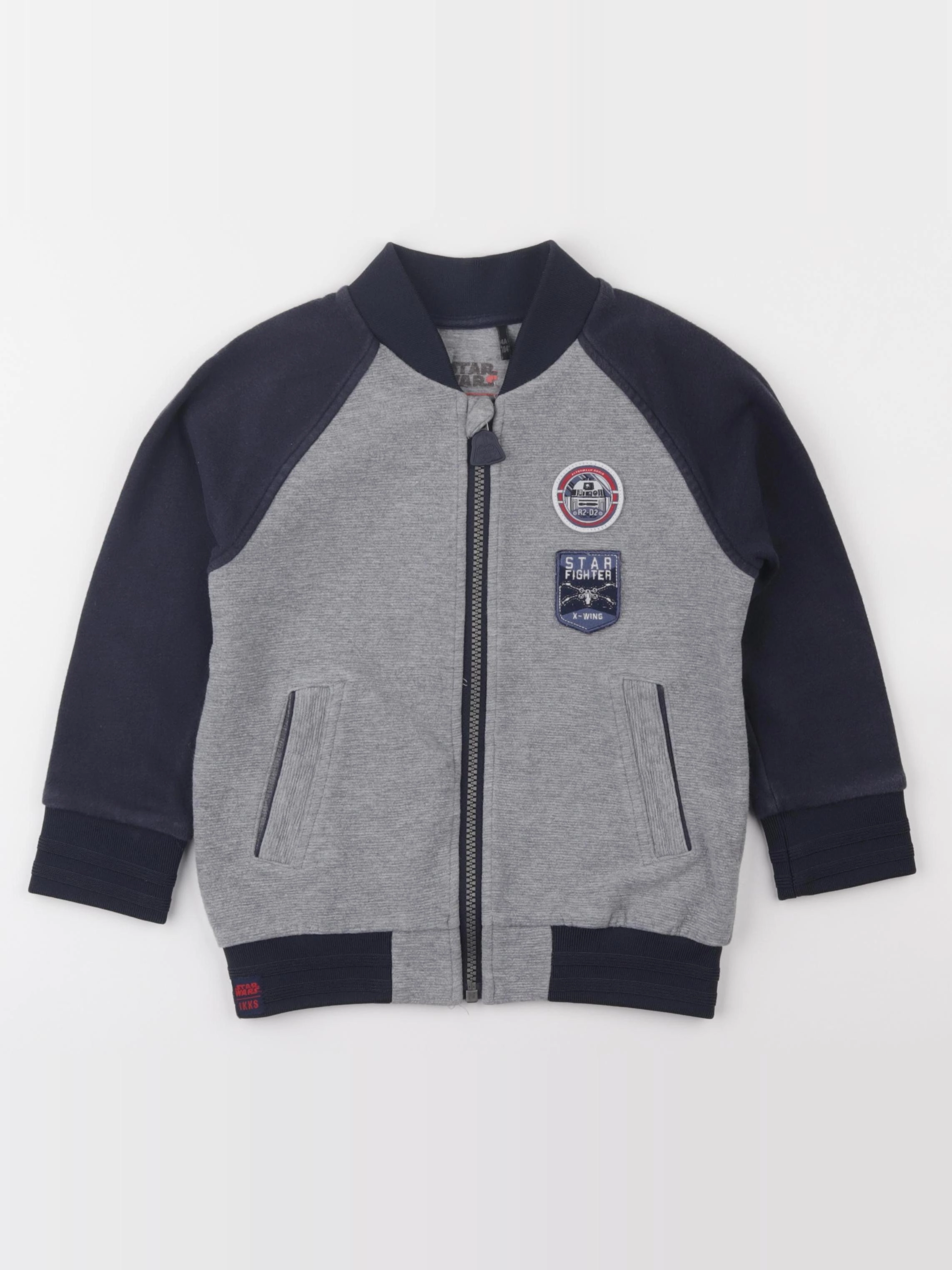 IKKS - sweat imprimé au dos gris, bleu - 4 ans