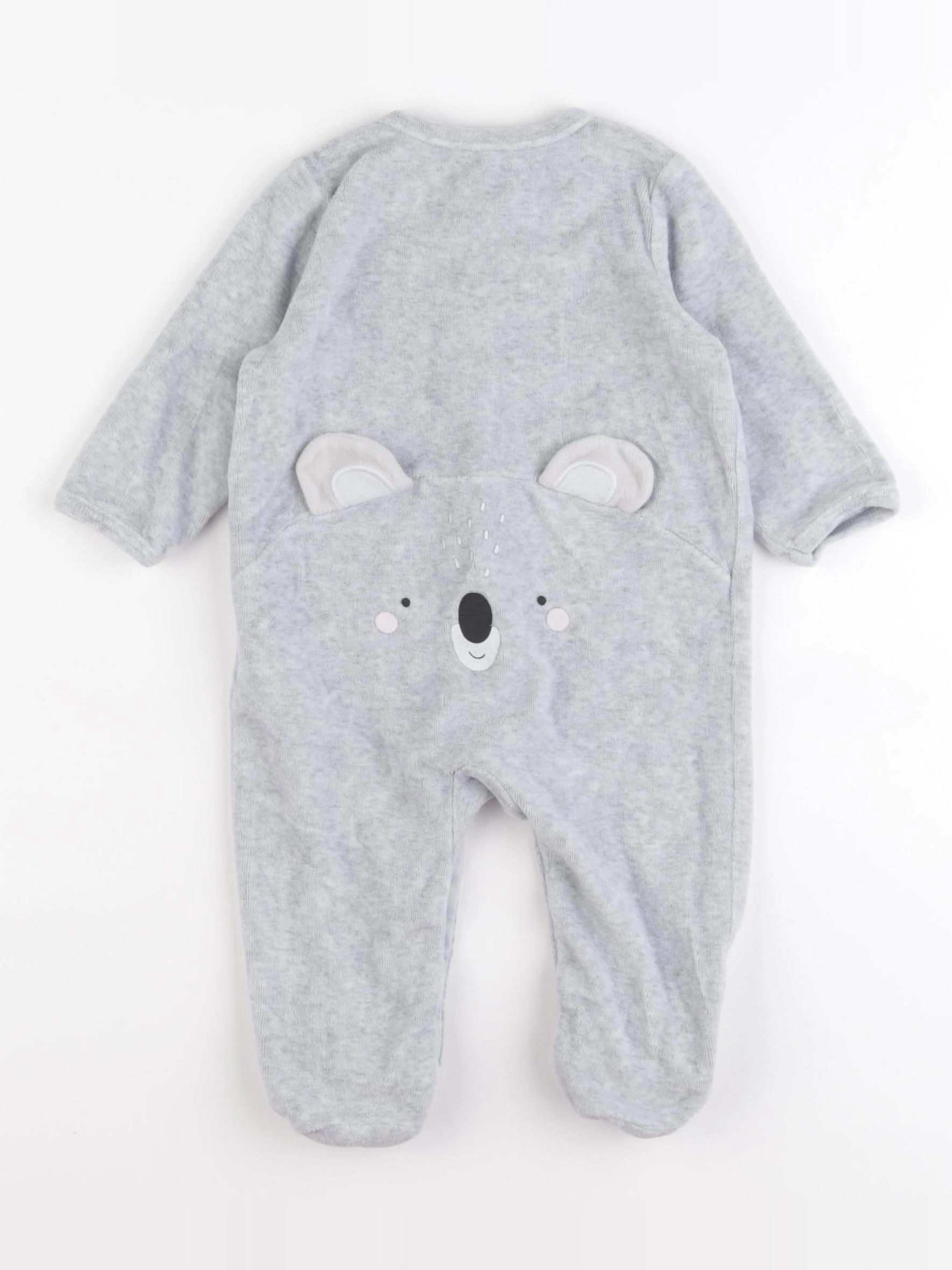 Vertbaudet - pyjama velours gris - 6 mois