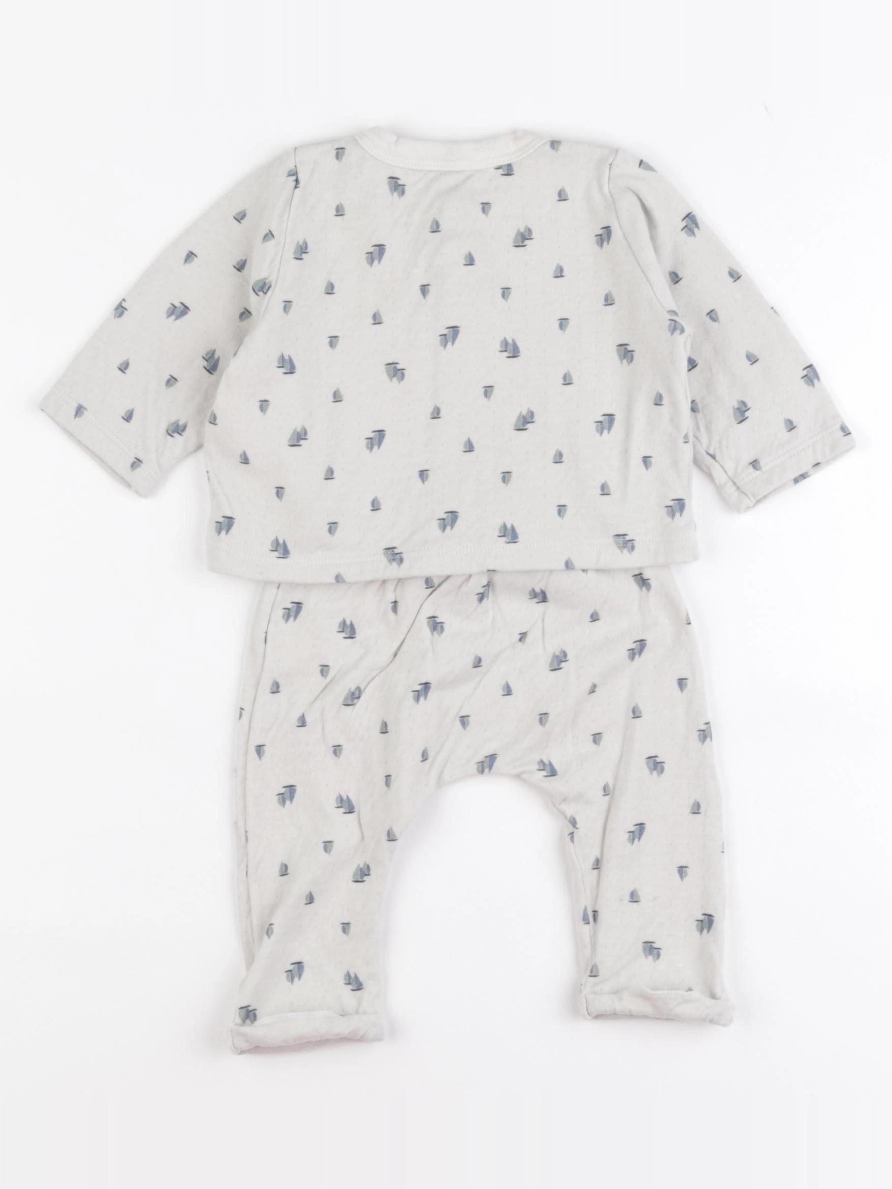 Petit Bateau - ensemble gris - 6 mois