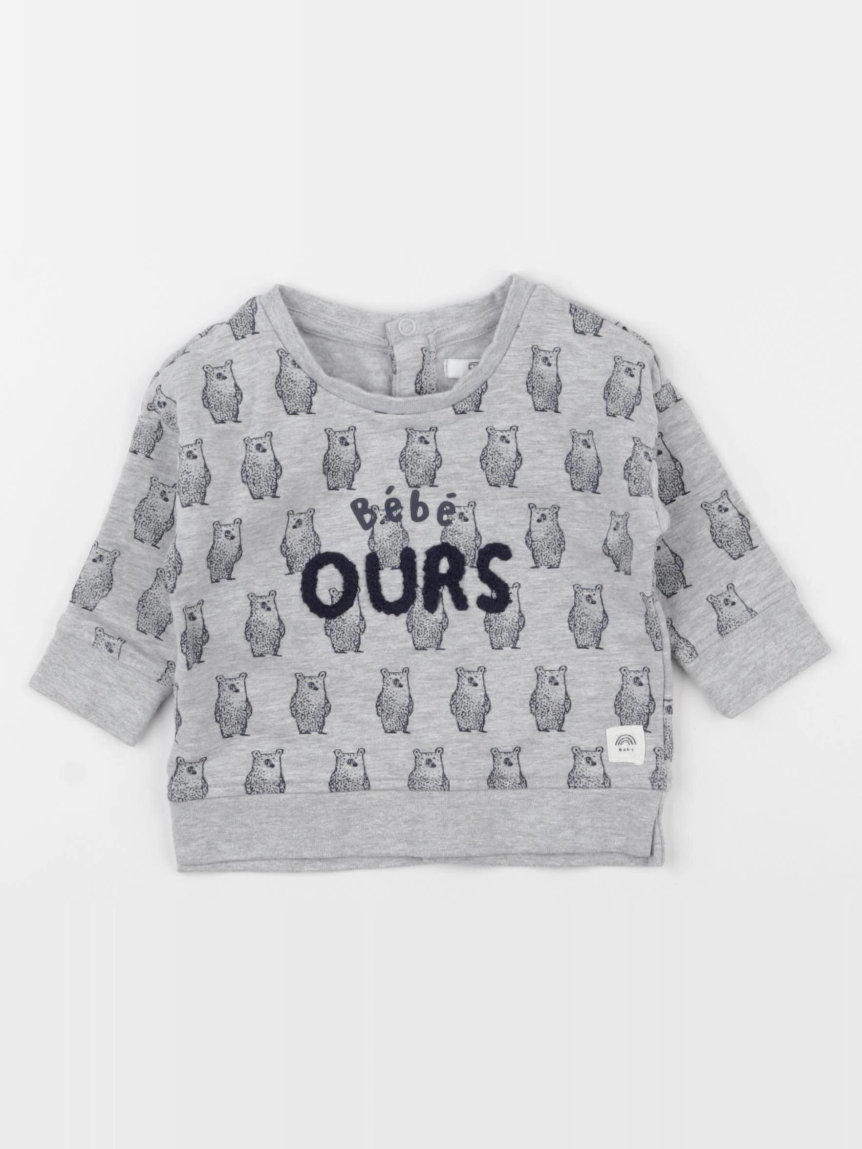 La Redoute - sweat gris - 6 mois