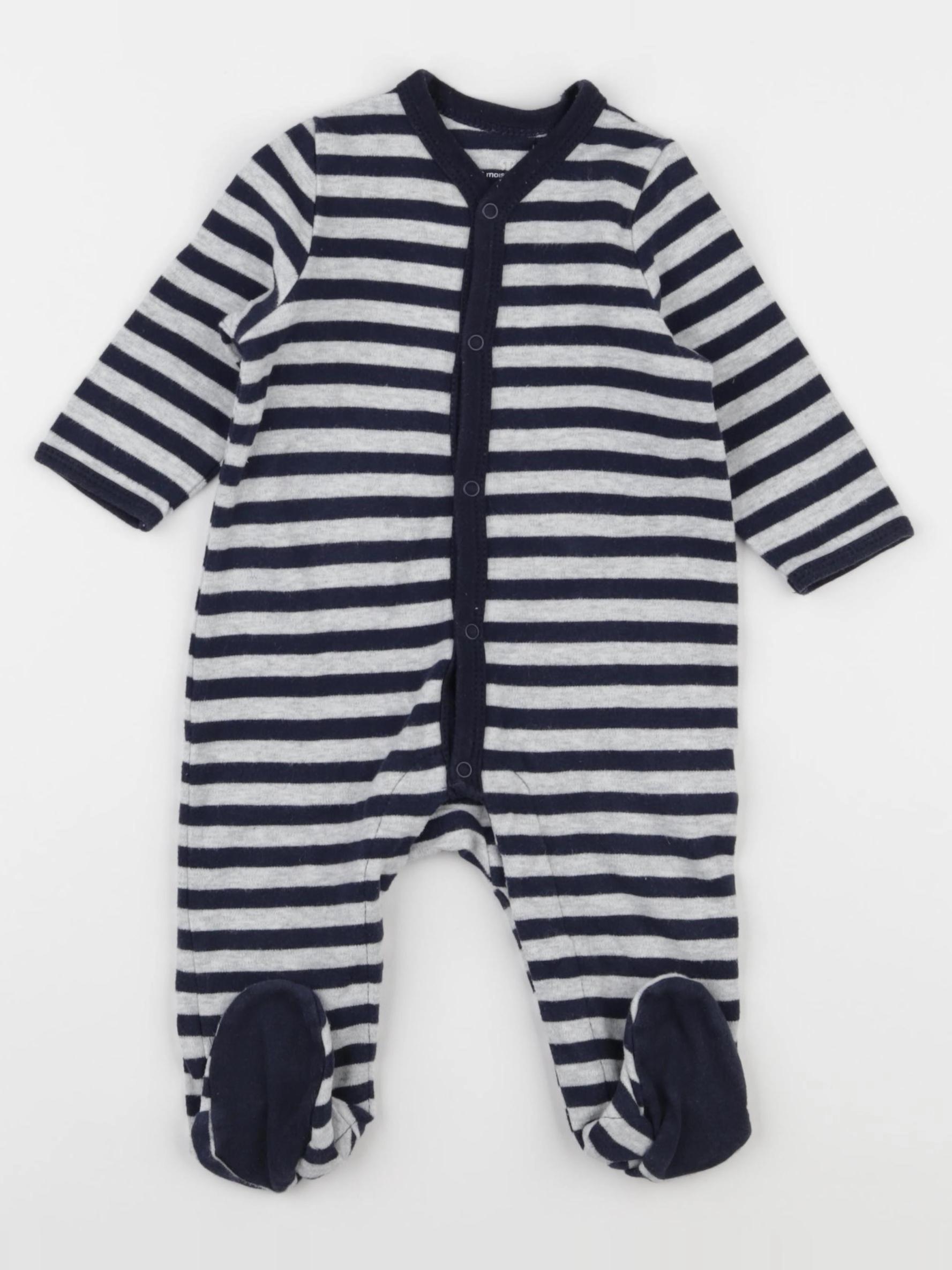 La Redoute - pyjama coton bleu, gris - 6 mois