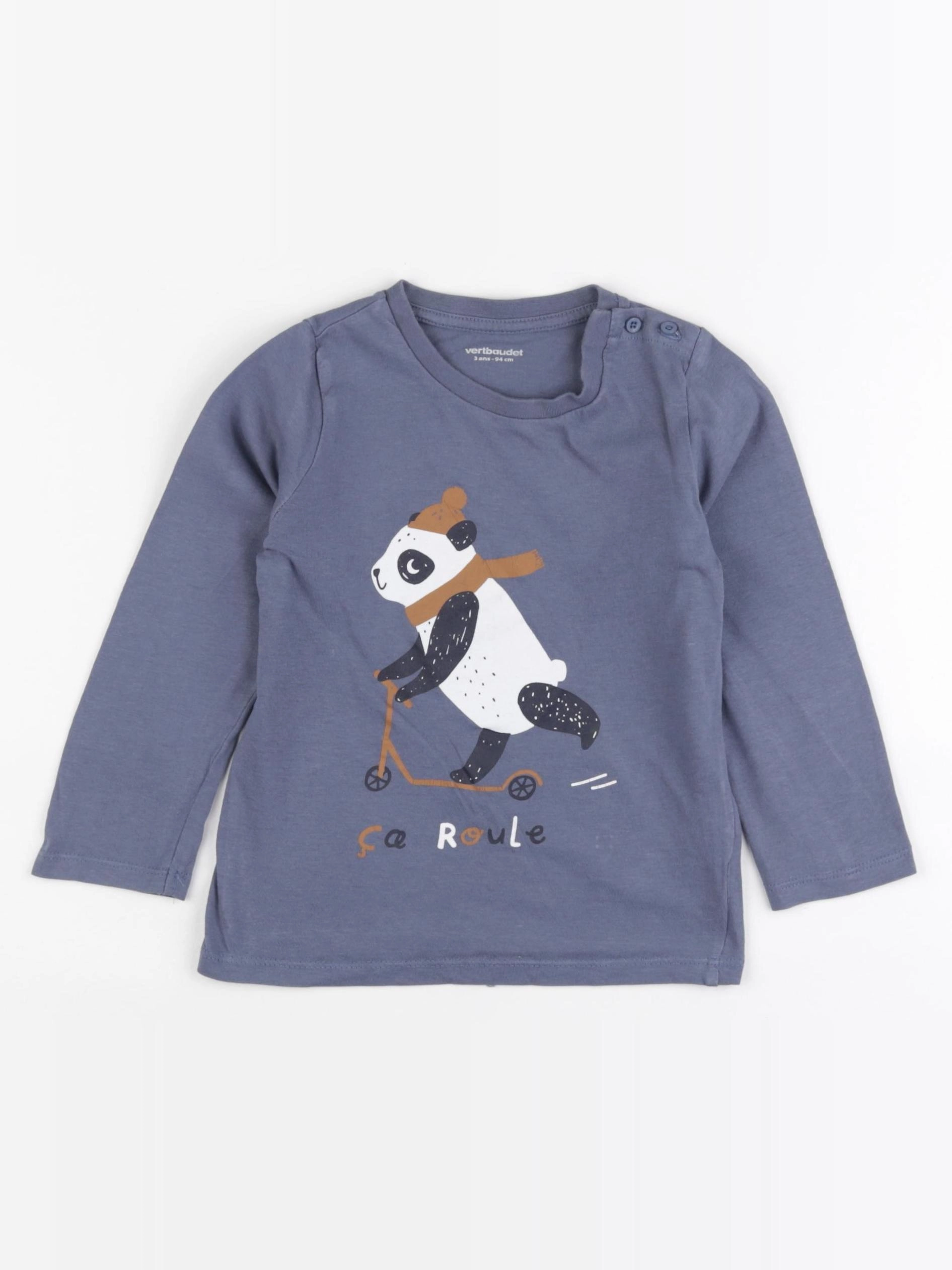 Vertbaudet - tee-shirt bleu - 3 ans