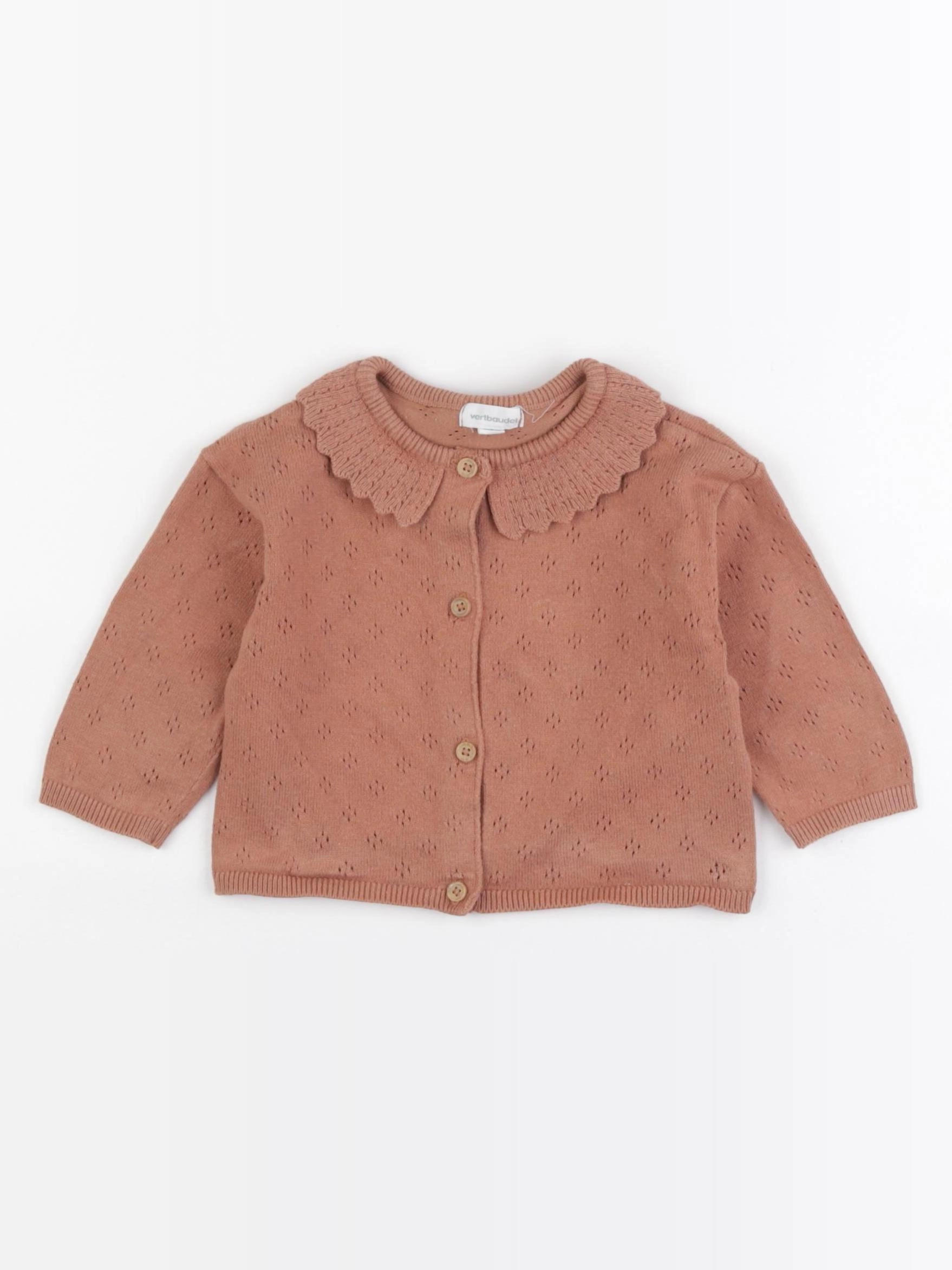 Vertbaudet - gilet marron - 6 mois