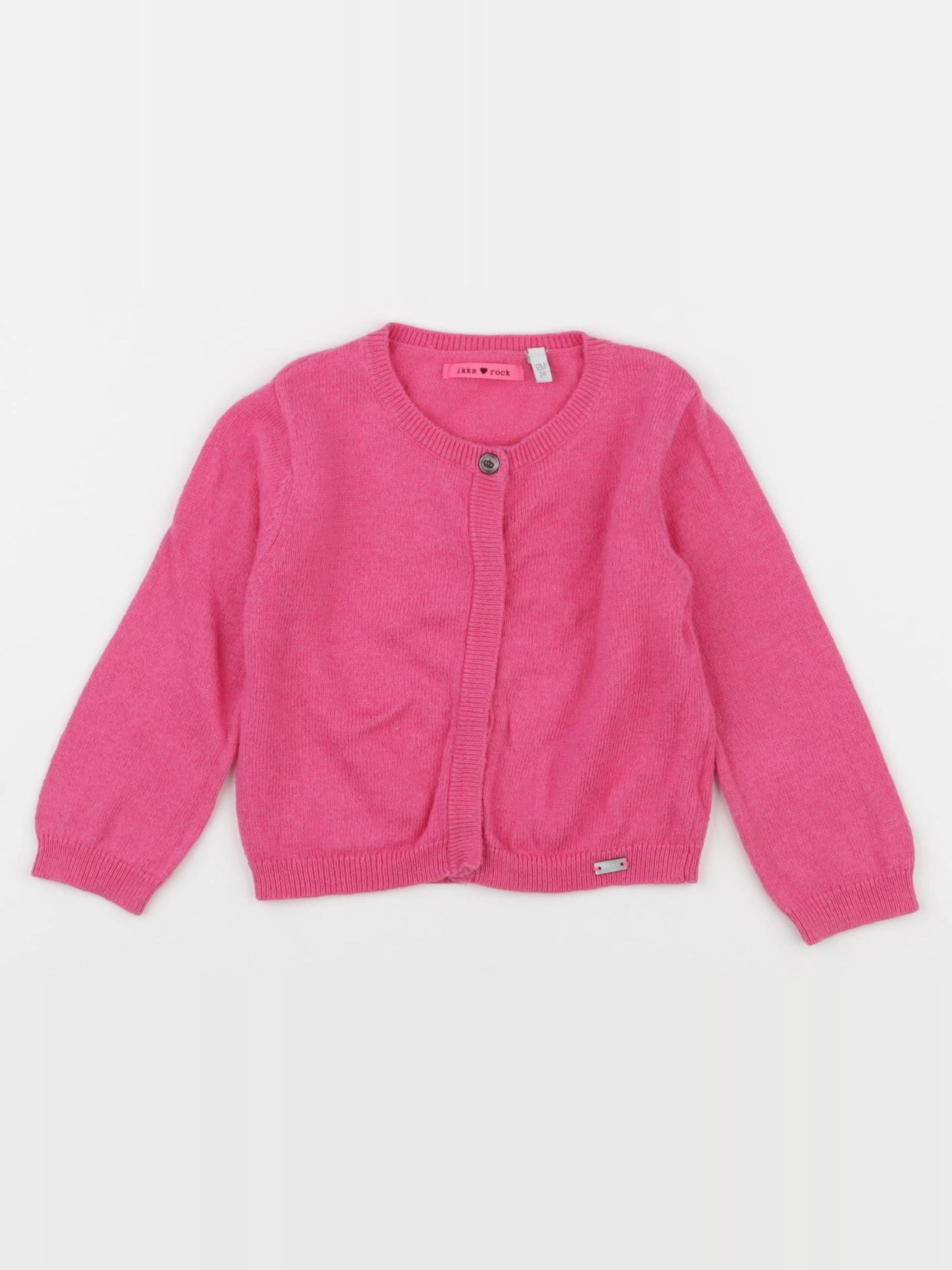 IKKS - gilet imprimé au dos rose - 12 mois